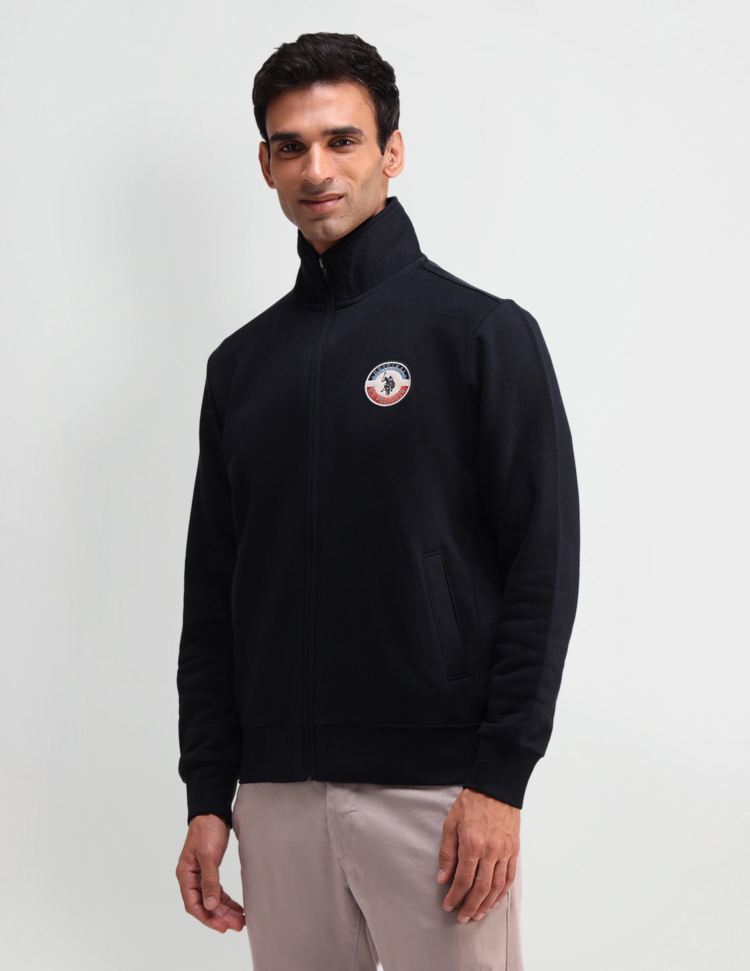 Solid Regular Fit Sweatshirt Navy - U.S. Polo Assn. India | Large