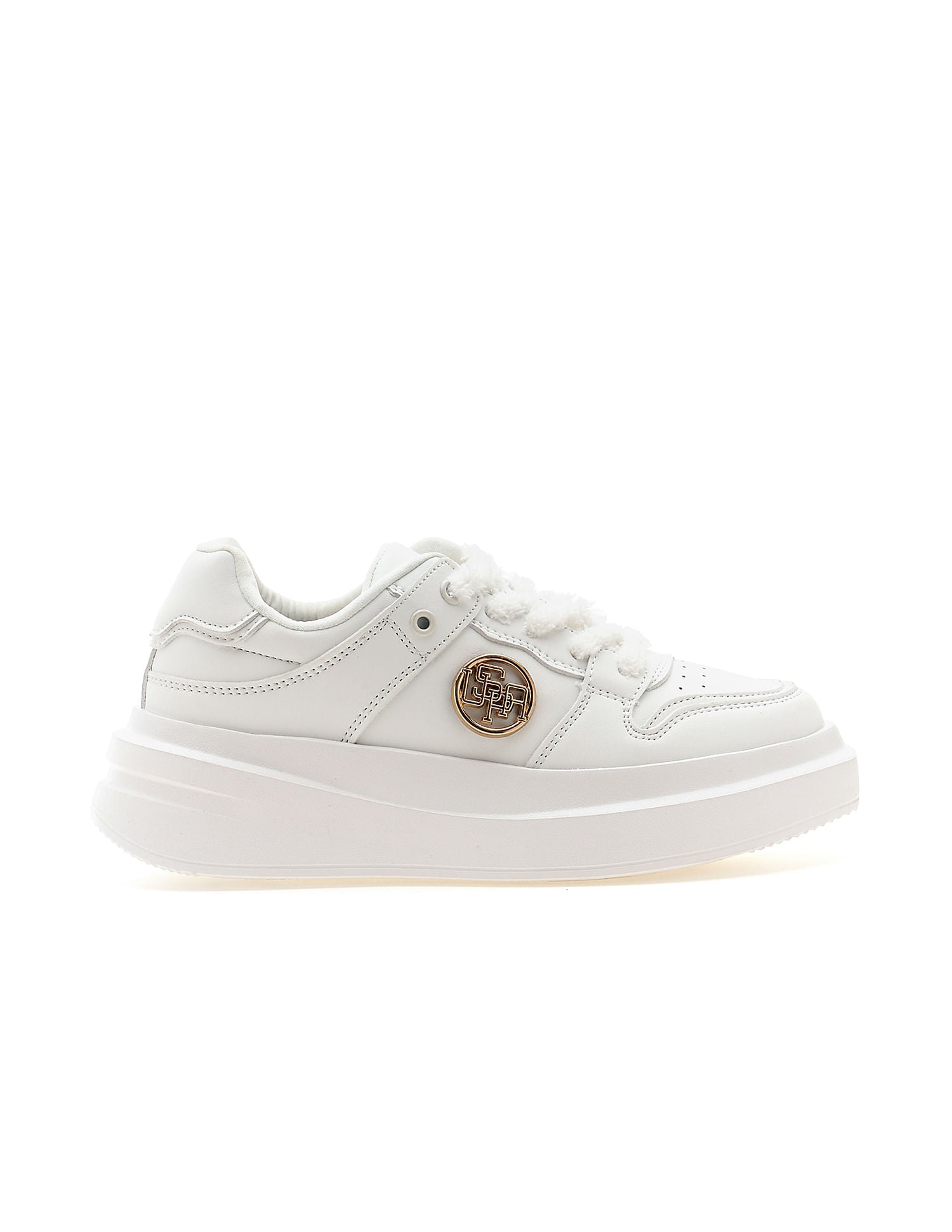 Textured Burna Metallic Logo Sneakers White - U.S. POLO ASSN. | Large