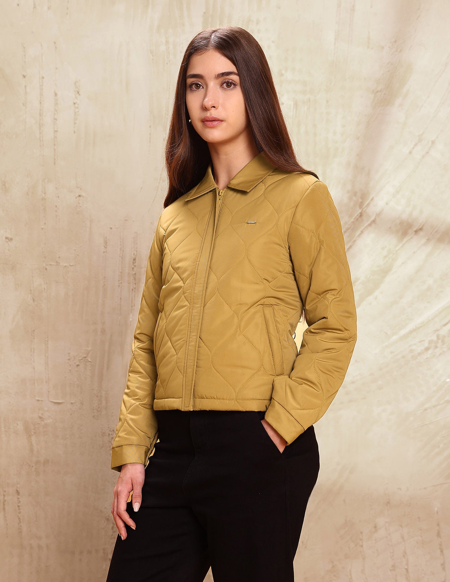 Solid Quilted Jacket Yellow - U.S. POLO ASSN. | Large