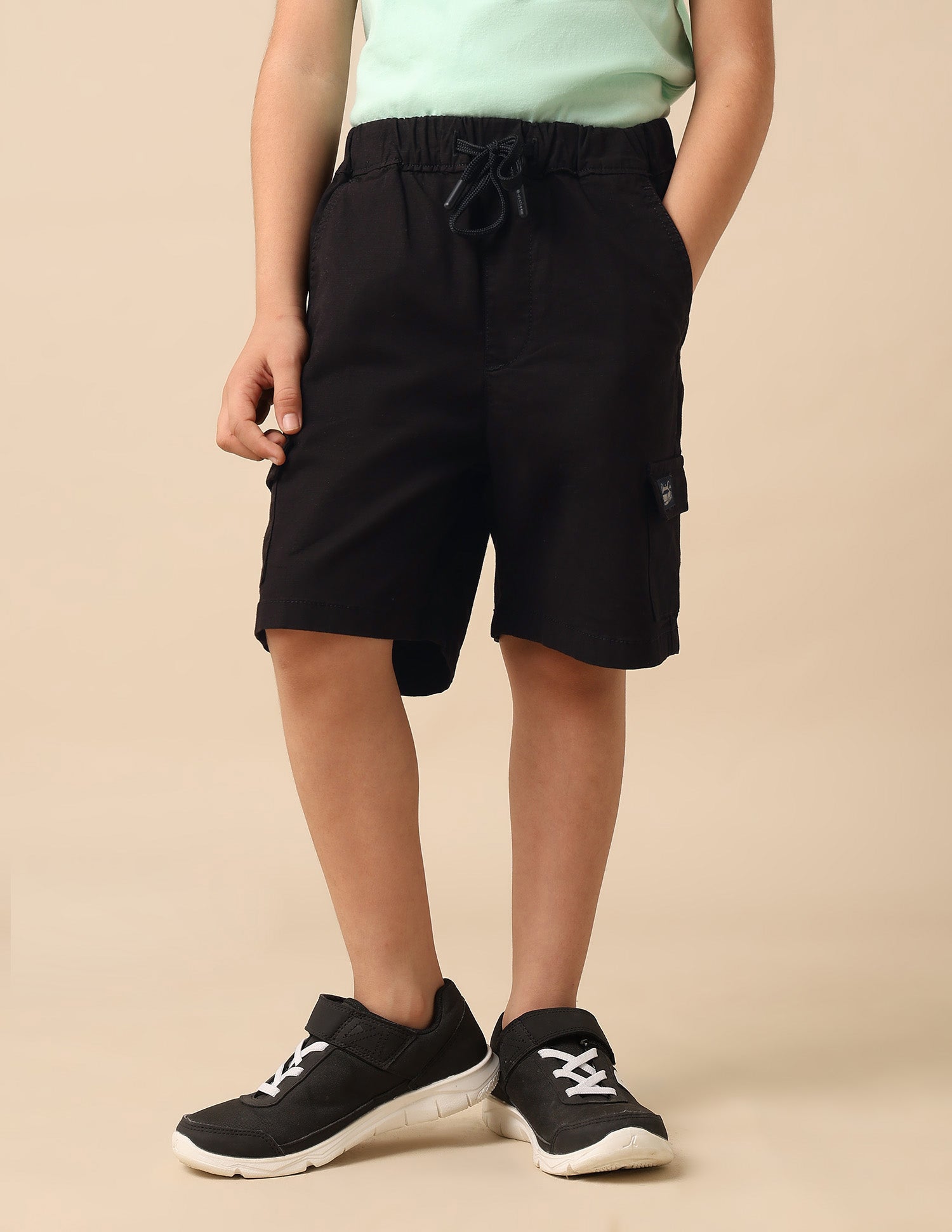 Boys Relaxed Fit Textured Cargo Shorts Black - U.S. POLO ASSN. | Large