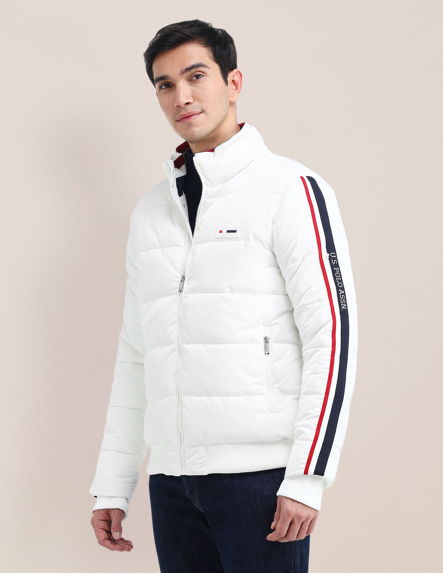 Solid Puffer Jacket White - U.S. Polo Assn. India | Large