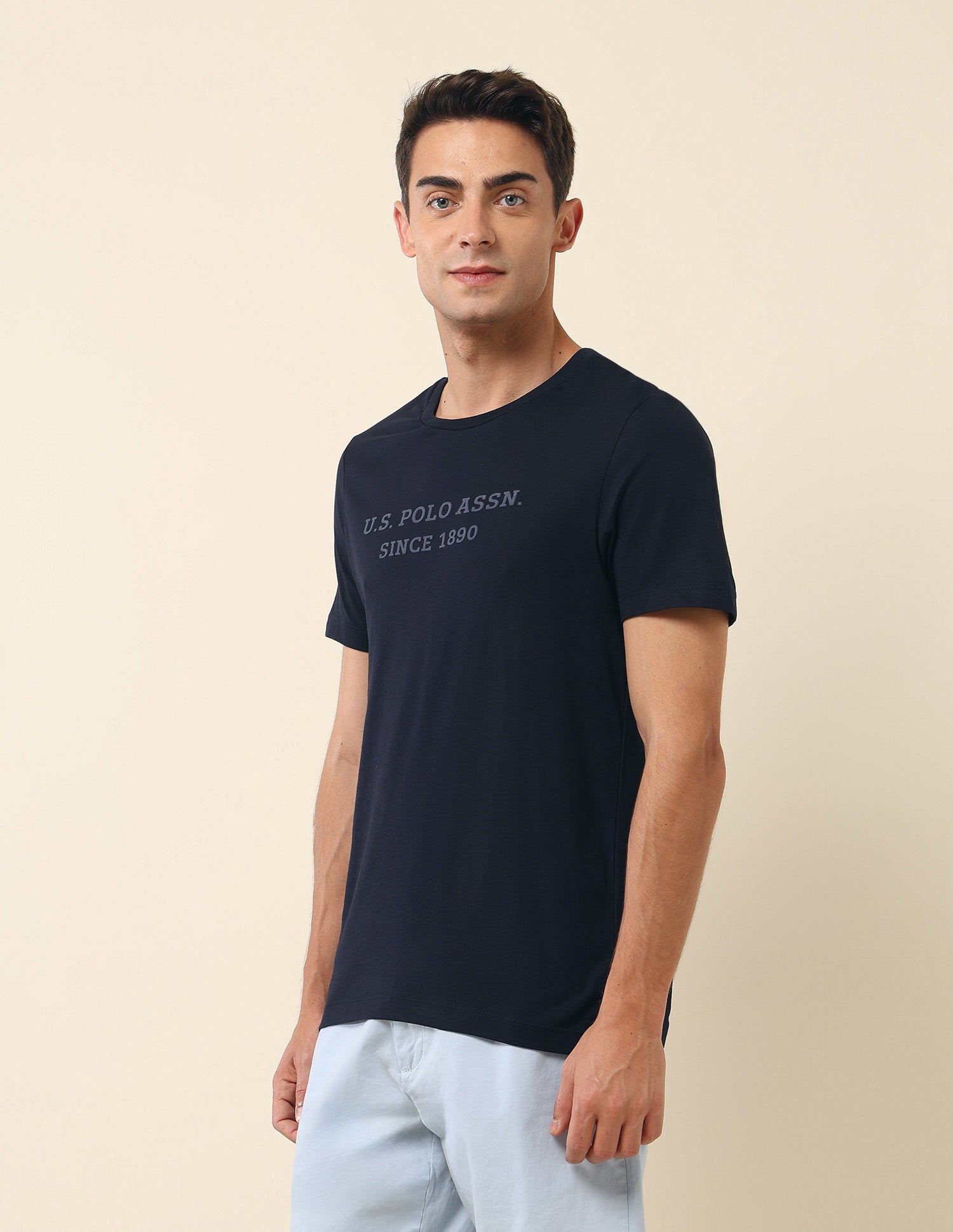 Brand Embossed Slim Fit T- Shirt Navy - U.S. Polo Assn. India | Large
