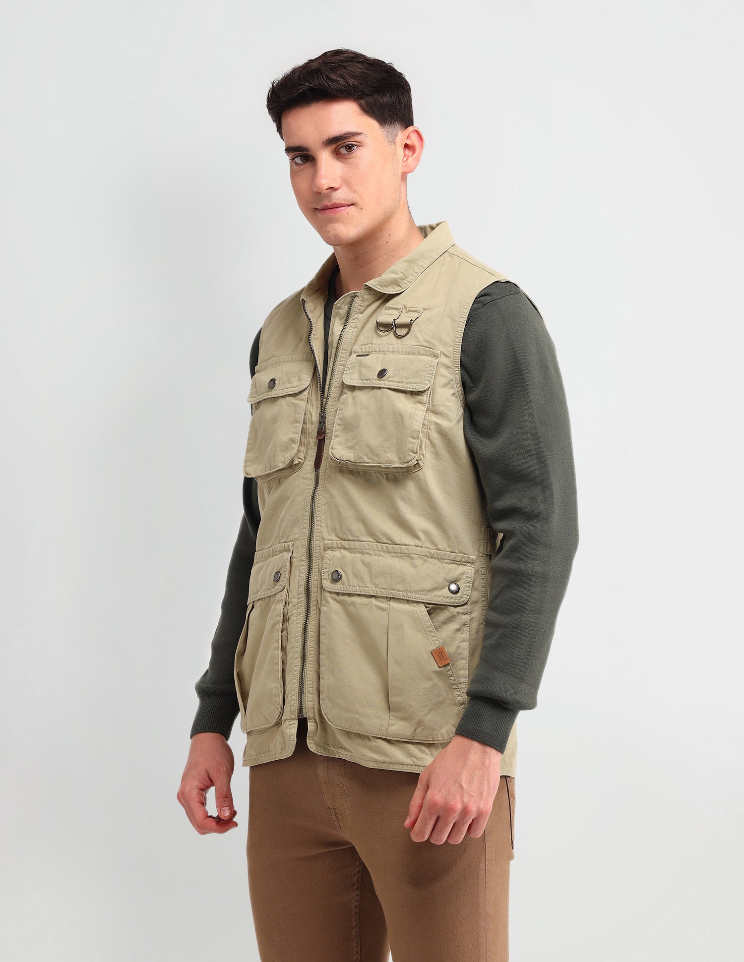 Solid Regular Fit Jacket Khaki - U.S. POLO ASSN. | Large
