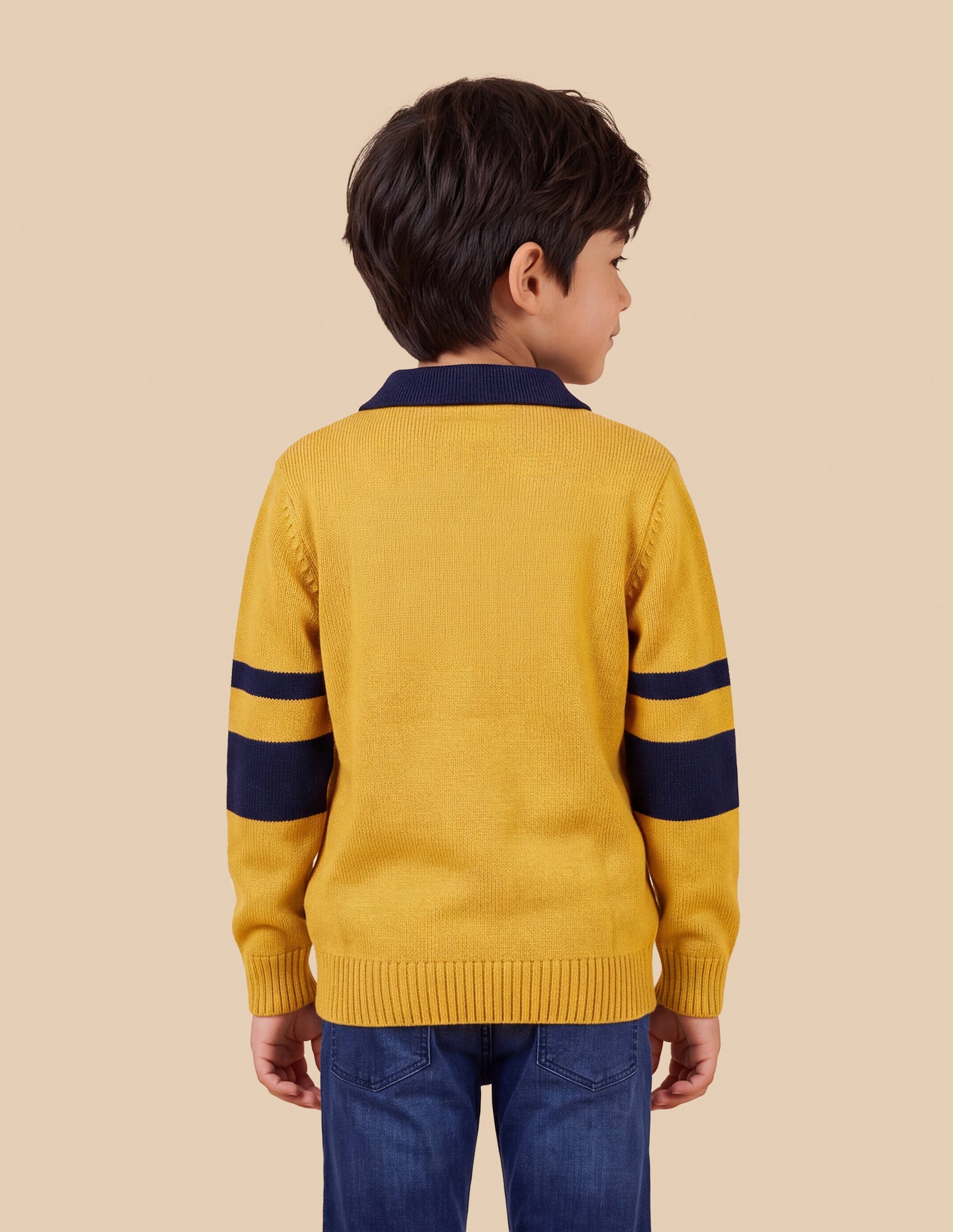 Brand Embroidered Regular Fit Sweater Mustard - U.S. Polo Assn. India | Large