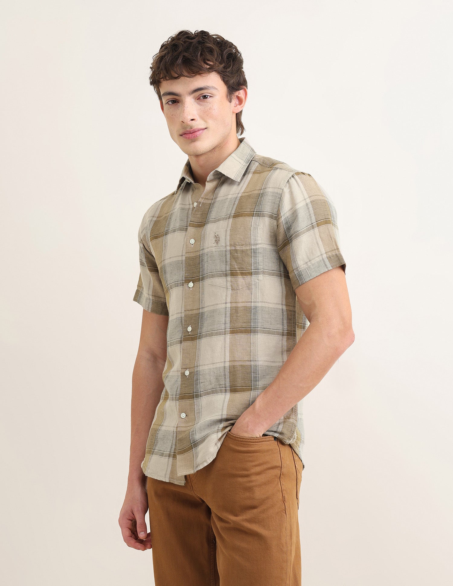 Sotogrande Regular Fit Shirt Brown - U.S. Polo Assn. India | Large