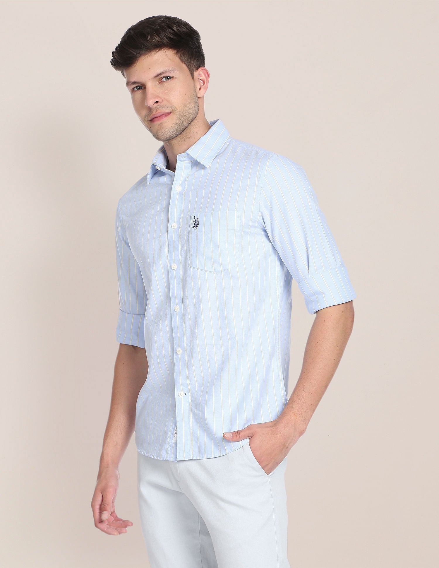 Tailored Fit Pinpoint Oxford Casual Shirt – U.S. Polo Assn. India