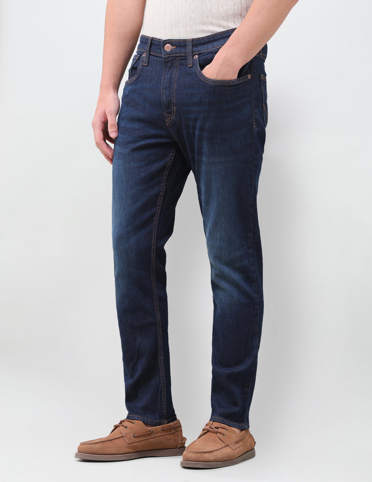 Cole Comfort Cropped Fit Blue Jeans Dark Indigo - U.S. Polo Assn. India | Large