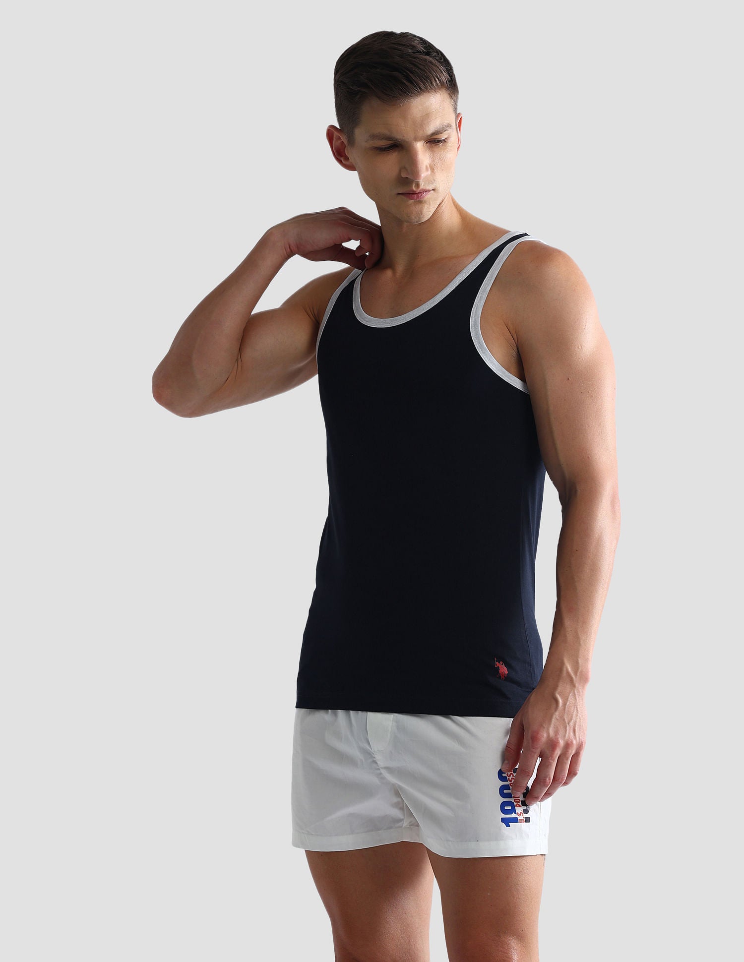 Contrast Binding Cotton OEV01 Vest - Pack Of 1 Navy - U.S. POLO ASSN. | Large