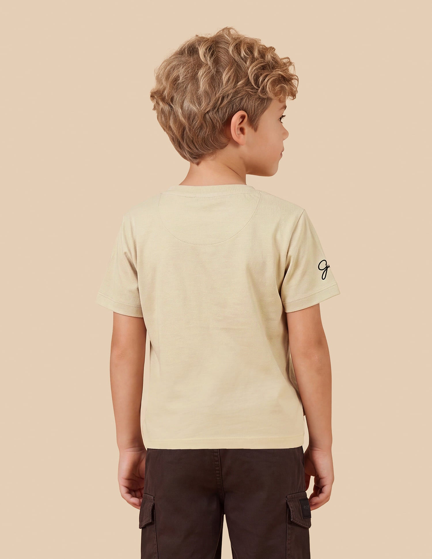 Graphic Brand Printed Regular Fit T-Shirt Beige - U.S. Polo Assn. India | Large