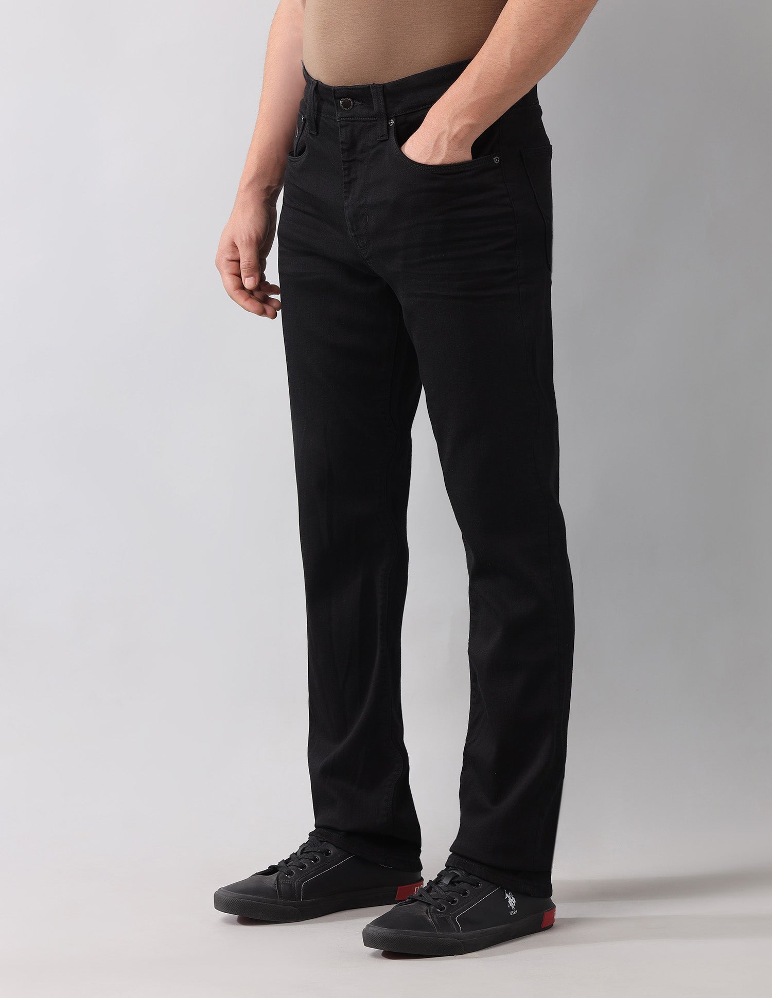 Harold Slim Straight Fit Premium Jeans Black - U.S. Polo Assn. India | Large
