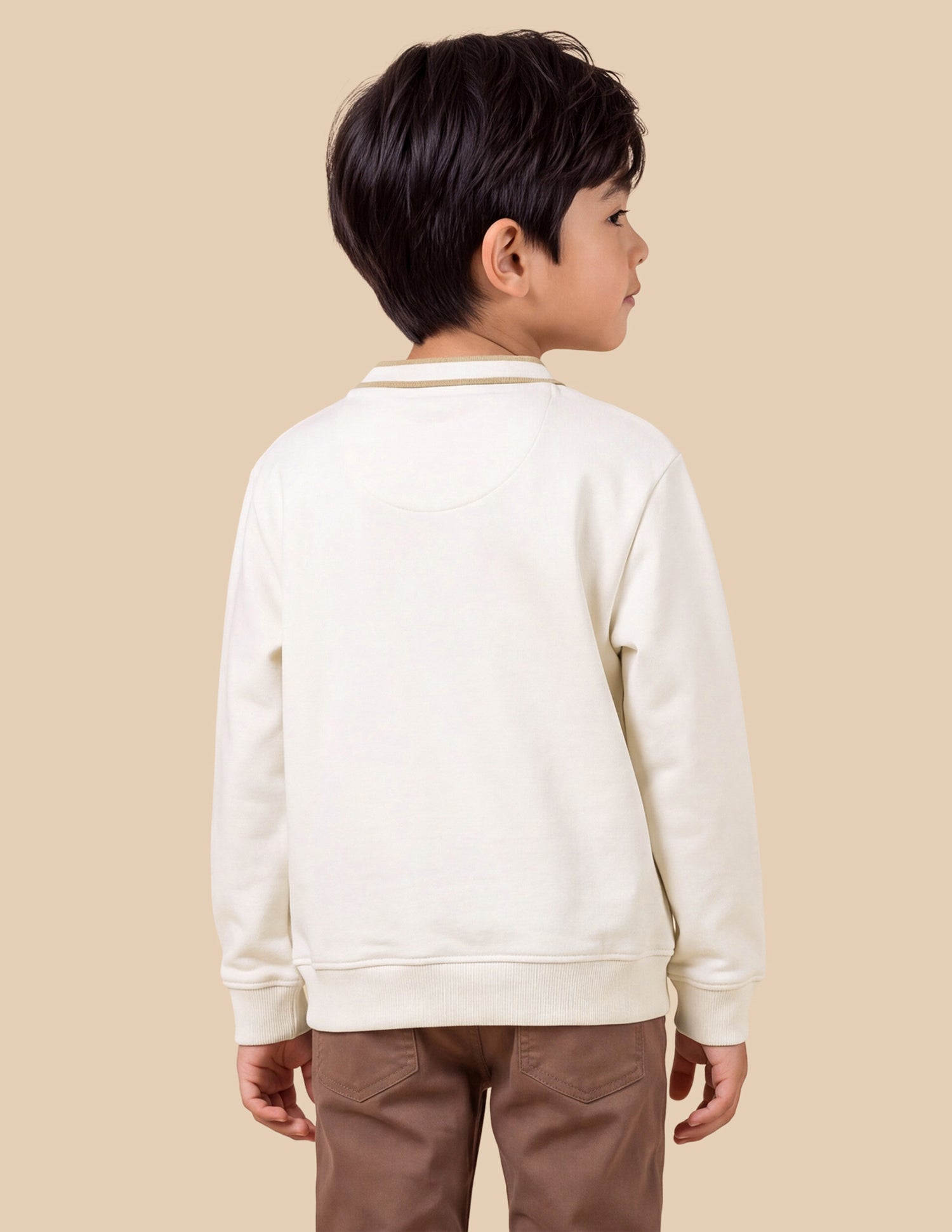 Brand Applique Regular Fit Sweatshirt Off White - U.S. Polo Assn. India | Large