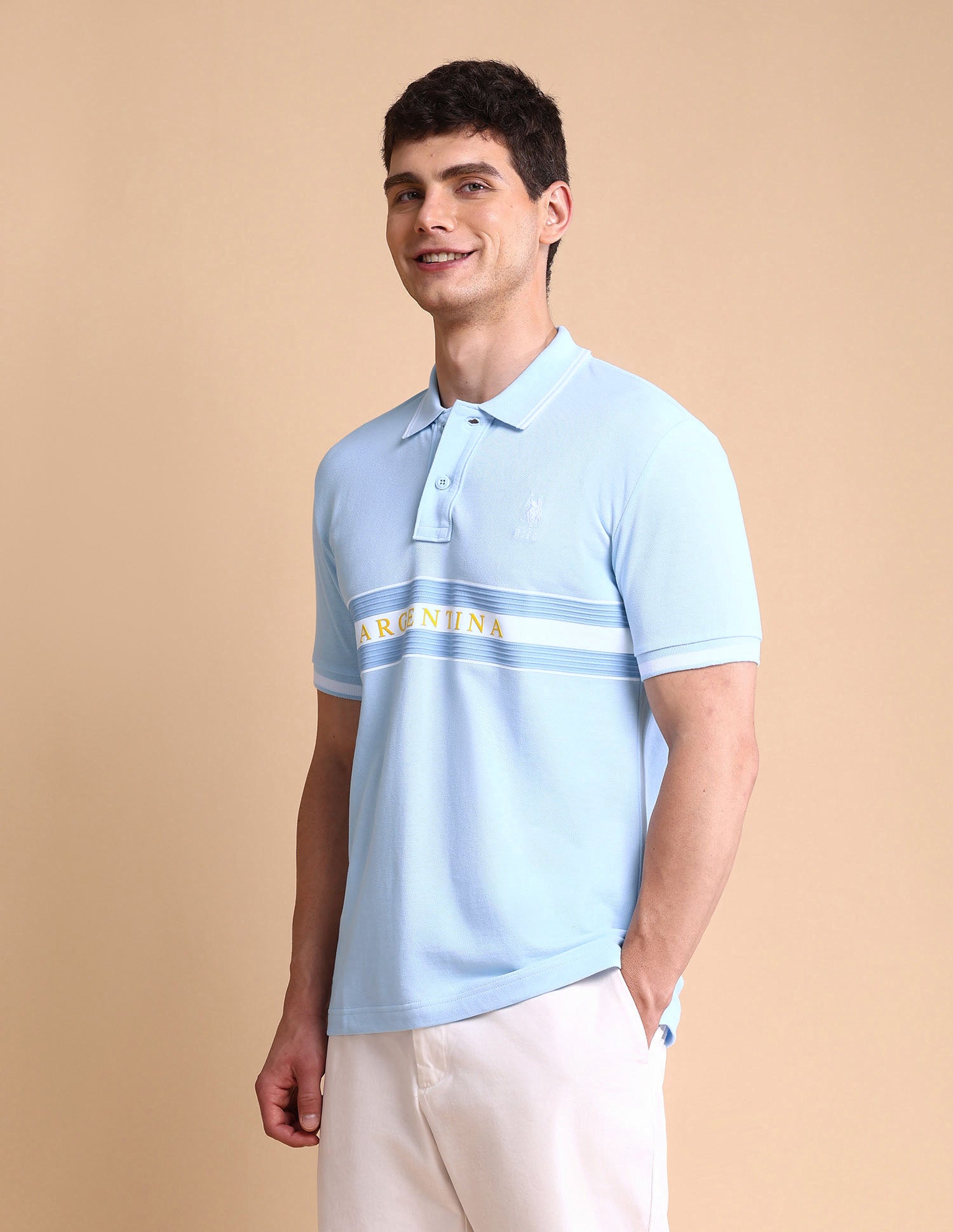Slim Fit Iconic Number Polo Shirt Light Blue - U.S. POLO ASSN. | Large