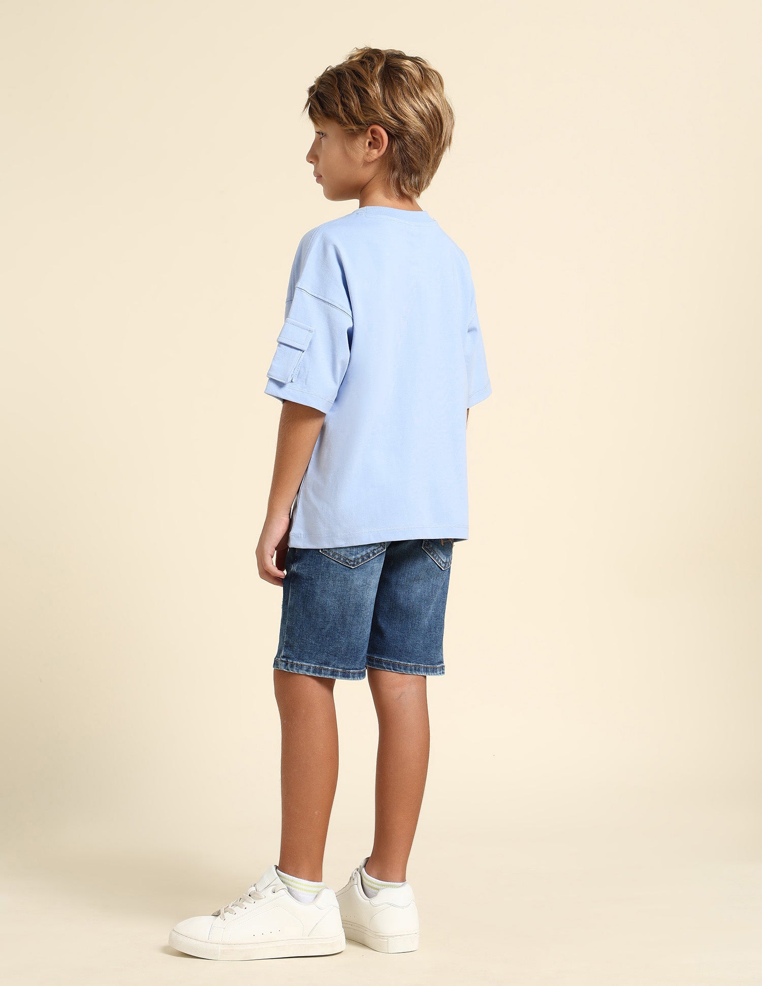 Boys Regular Fit Solid T-Shirt Light Blue - U.S. POLO ASSN. | Large