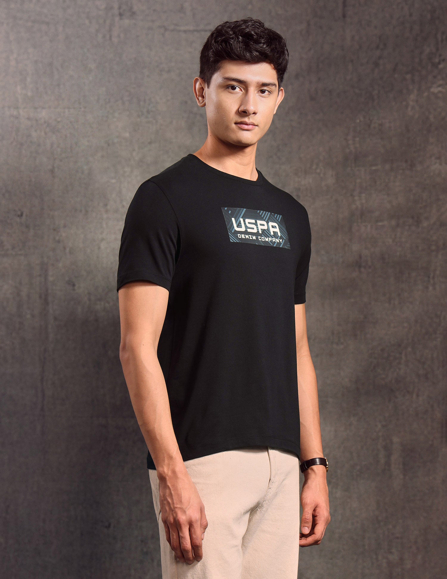 Brand Printed Regular Fit T-shirt Black - U.S. POLO ASSN. | Large