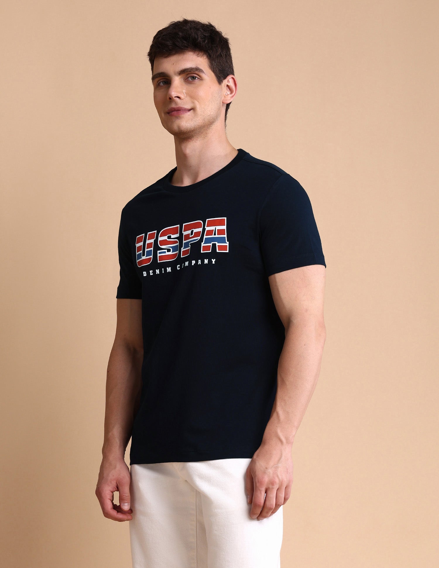 Brand Printed Muscle Fit T-Shirt Navy - U.S. POLO ASSN. | Large