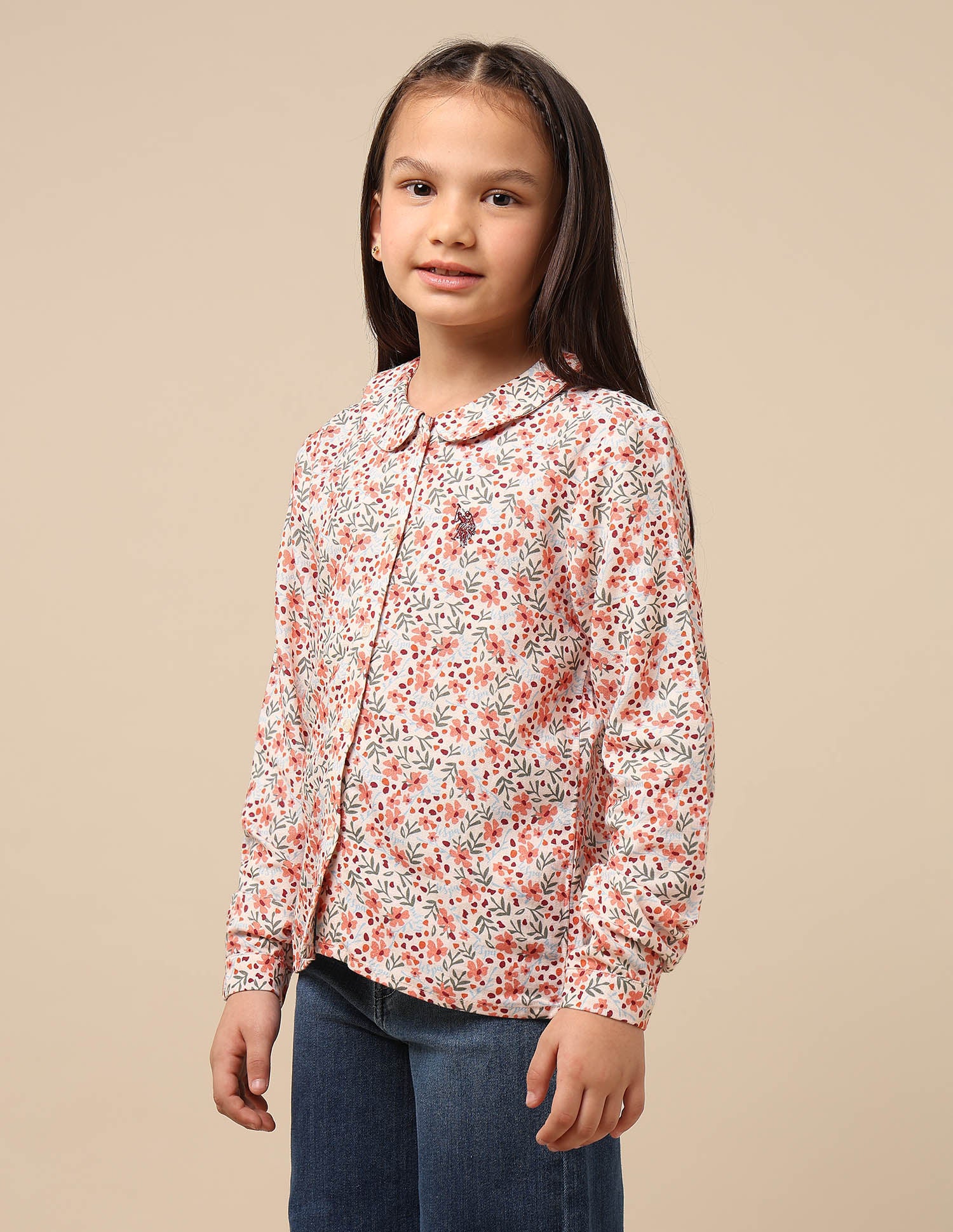 Girls Floral Brand Printed Top Multi6 - U.S. POLO ASSN. | Large