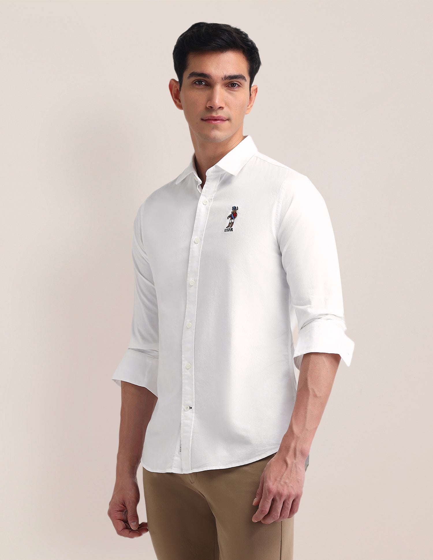 Solid Tailored Fit Shirt White - U.S. POLO ASSN. | Large