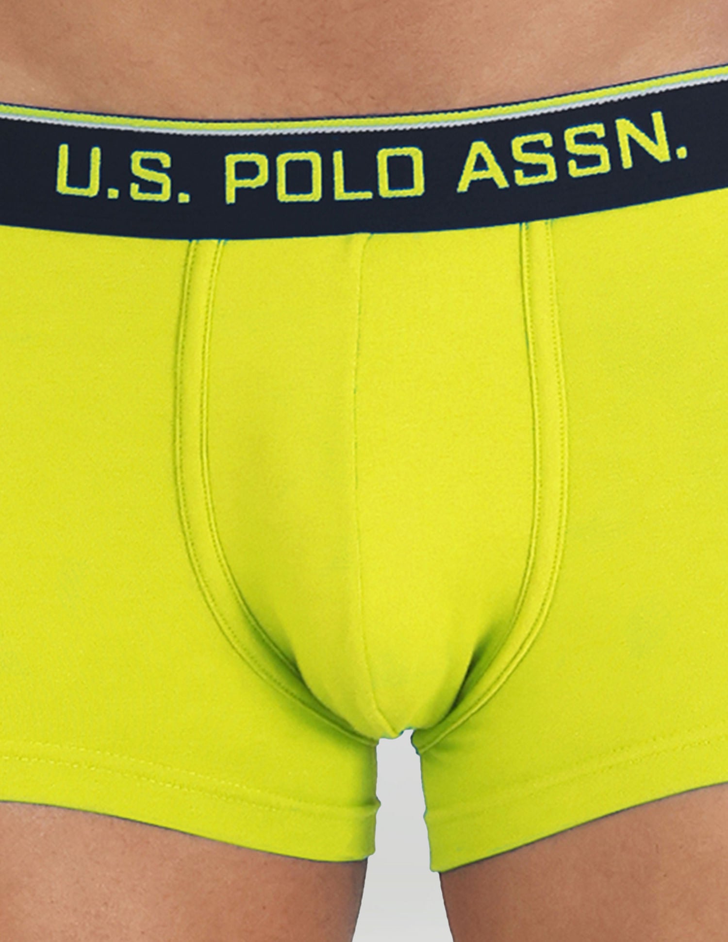 Branded Waist Solid I707 Trunks - Pack Of 1 Lime Green - U.S. POLO ASSN. | Large
