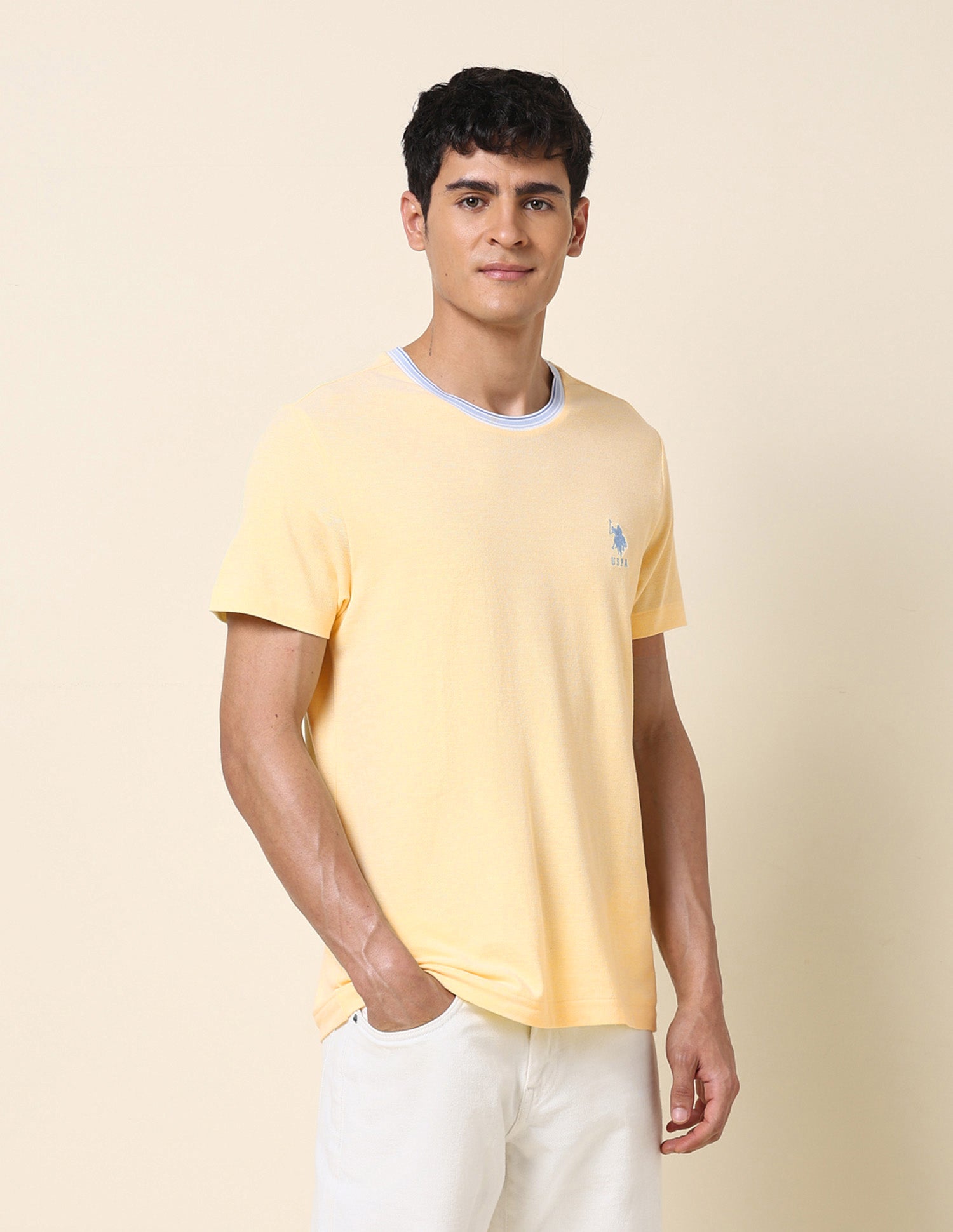 Slim Fit Summer Splash T-Shirt Yellow - U.S. Polo Assn. India | Large