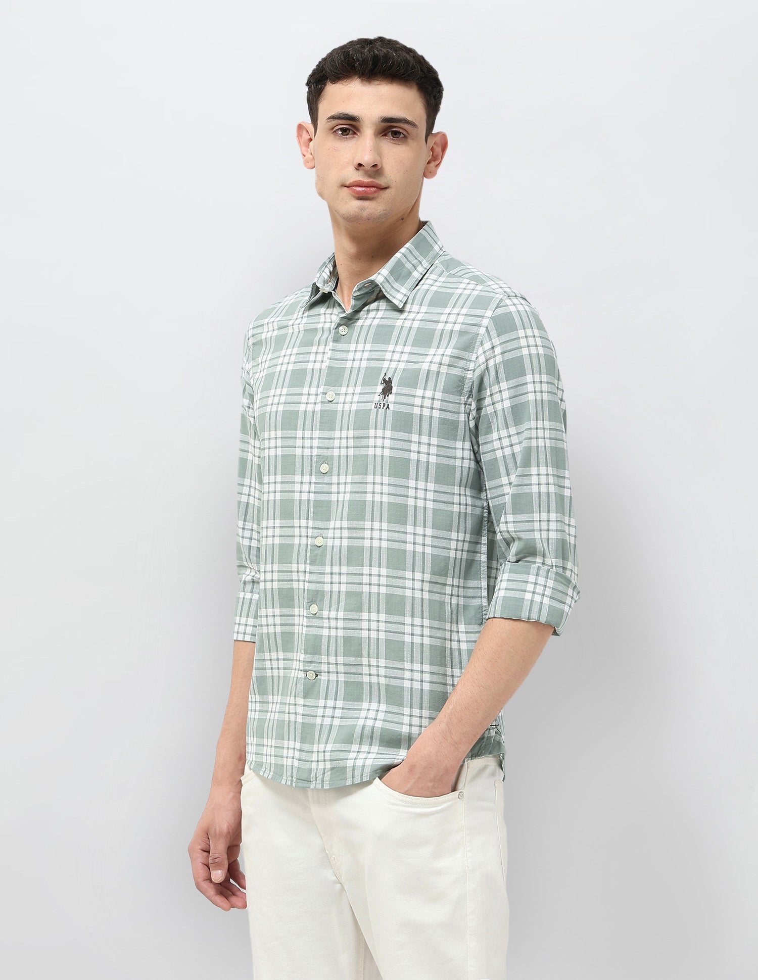Regular Fit Tartan Checked Shirt Green - U.S. POLO ASSN. | Large