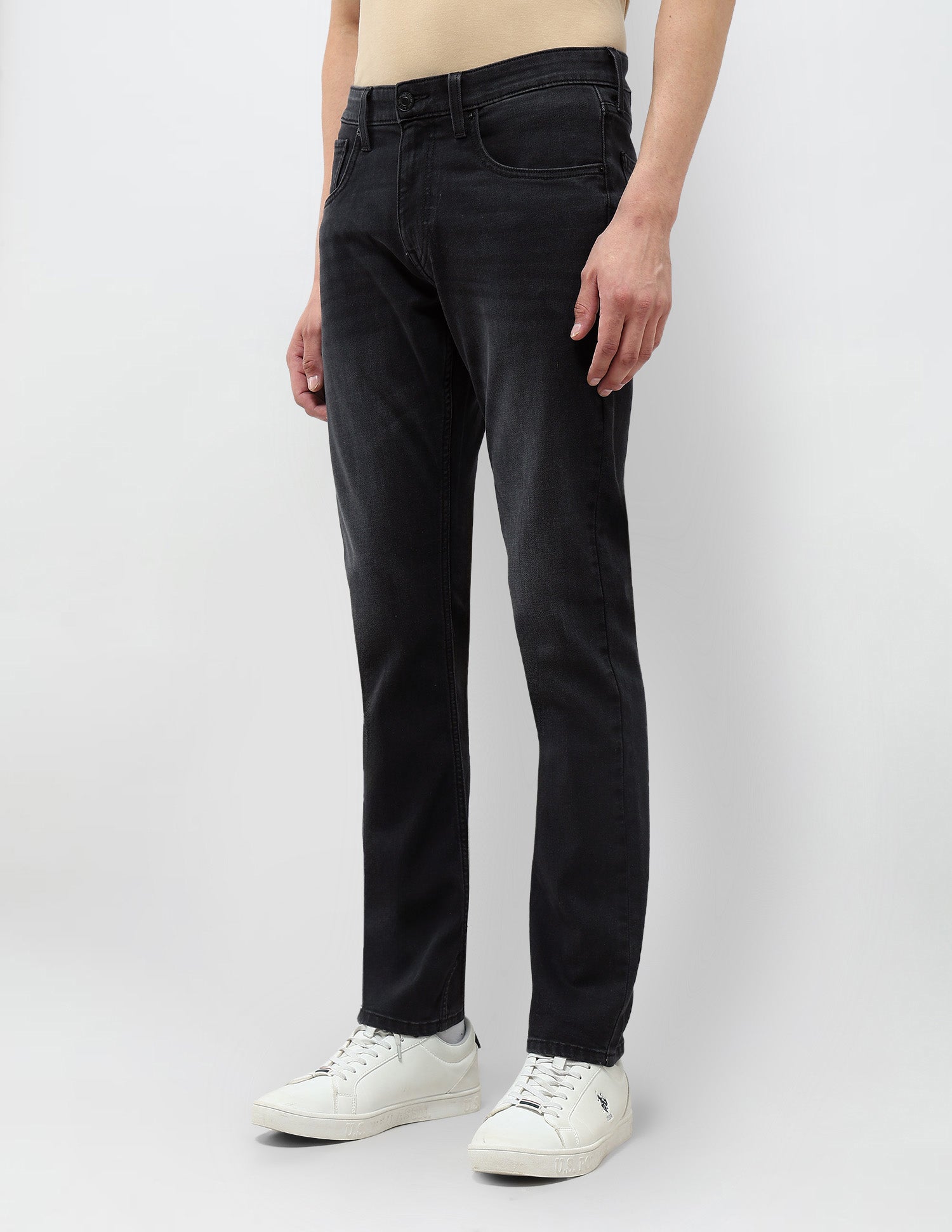 Brandon Slim Tapered Fit Mid Rise Jeans Black - U.S. POLO ASSN. | Large