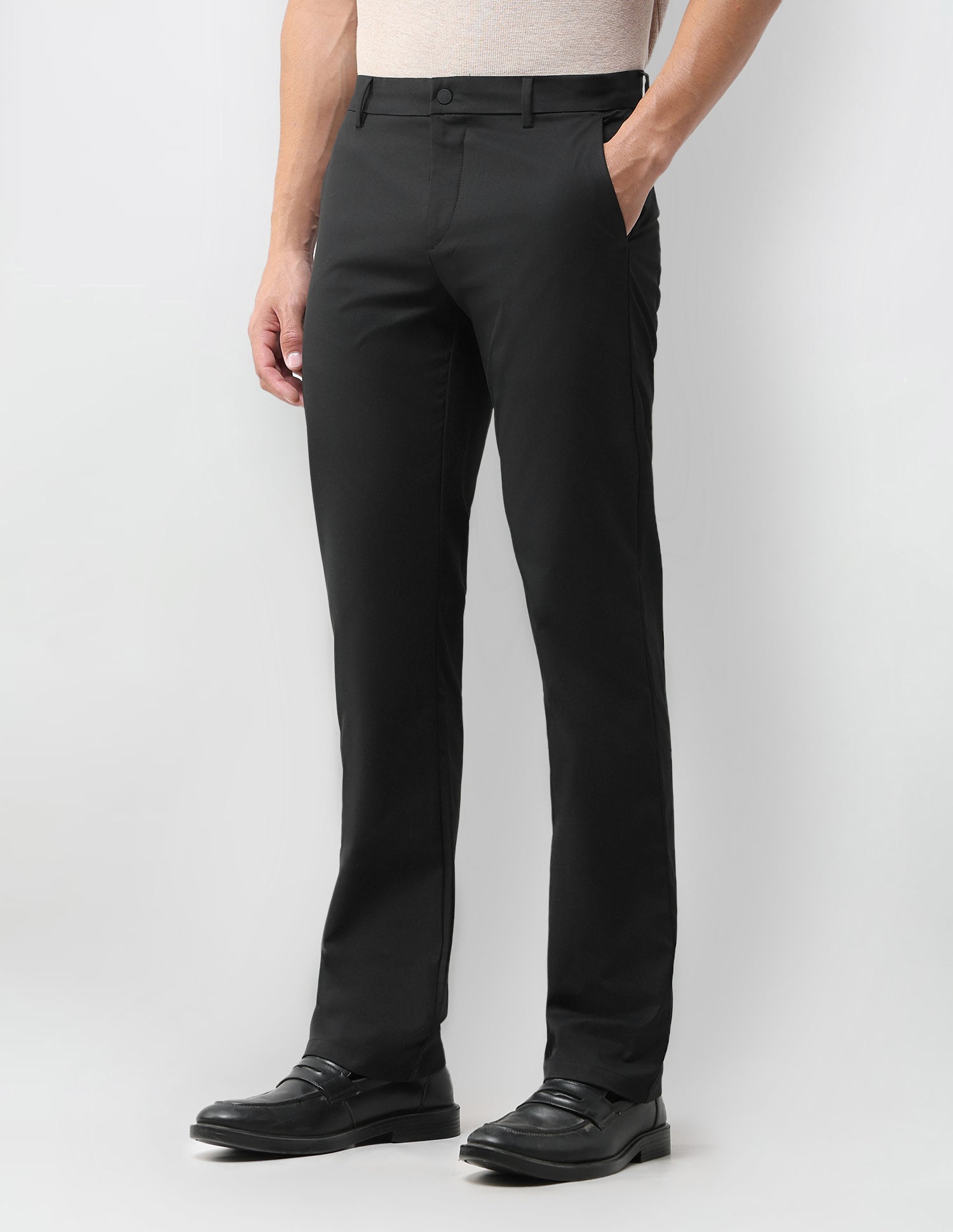Mid Rise Riley Straight Fit Trousers Black - U.S. Polo Assn. India | Large