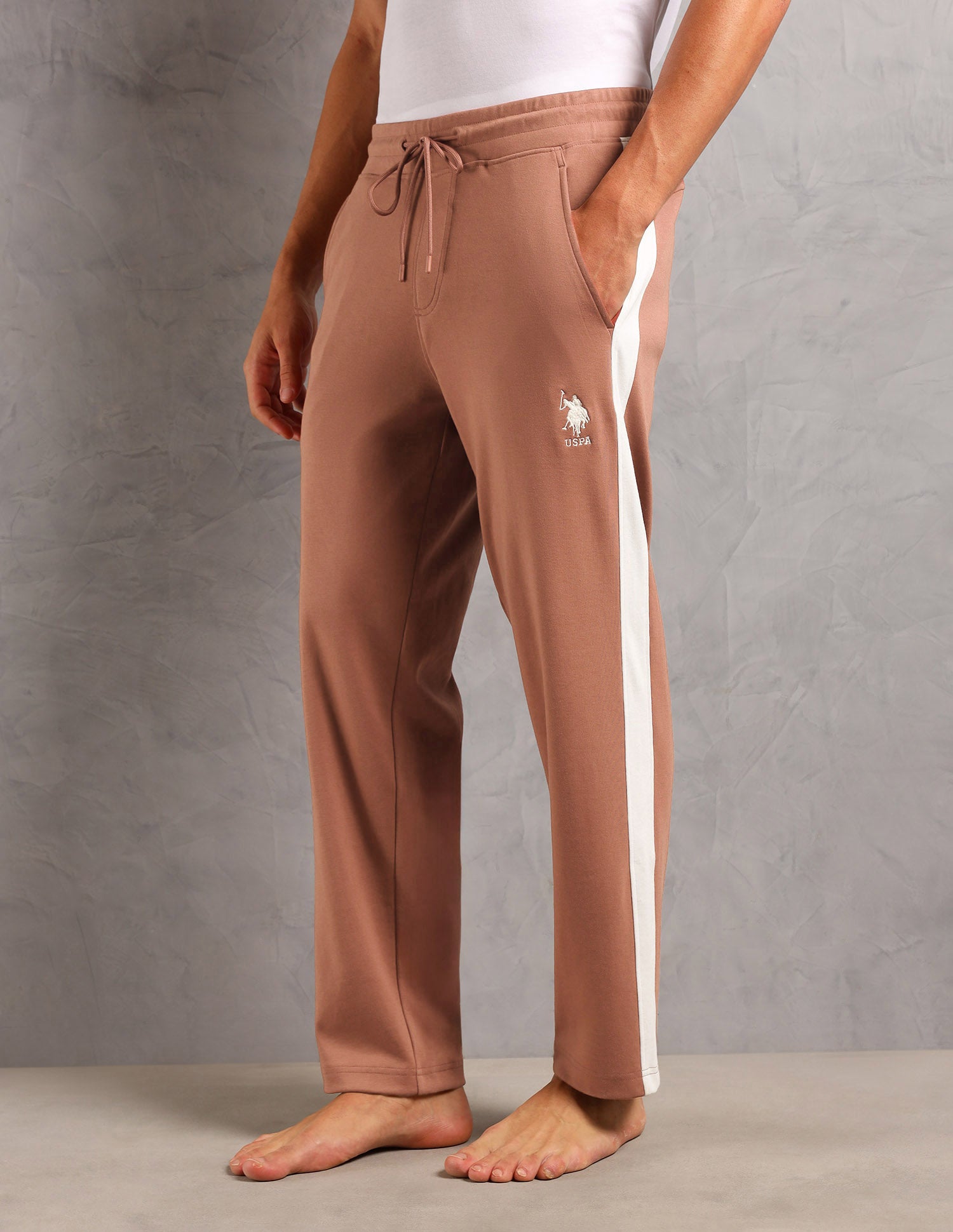 Cotton Rich Solid OR004 Lounge Pants - Pack Of 1 Pink - U.S. POLO ASSN. | Large