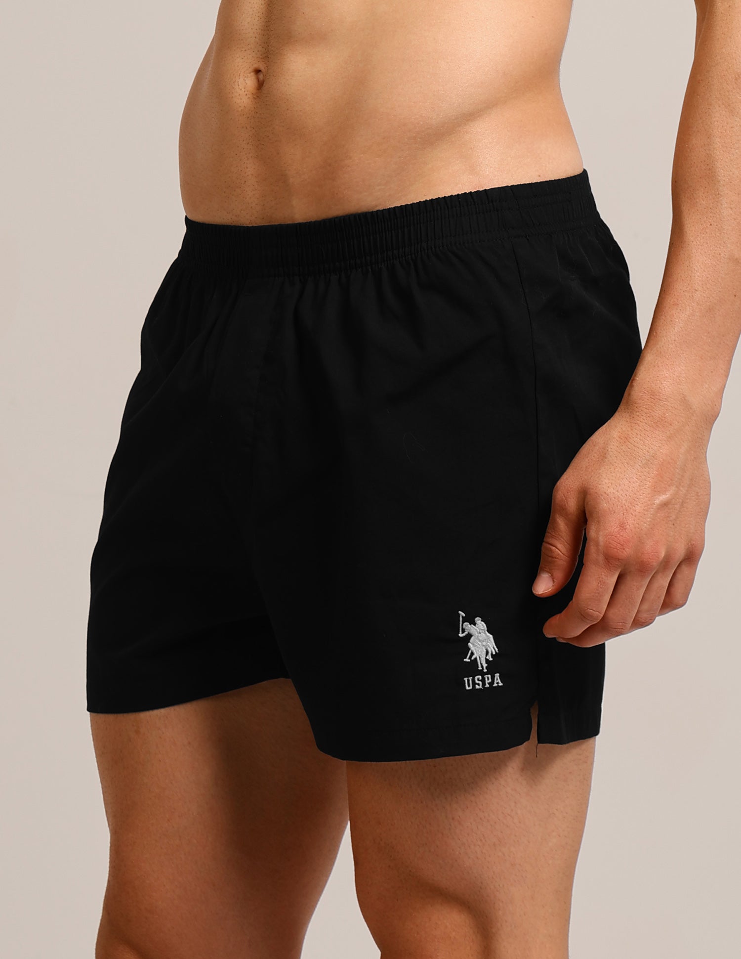 Pure Cotton OEX04 Boxer Shorts - Pack Of 1 Black - U.S. Polo Assn. India | Large