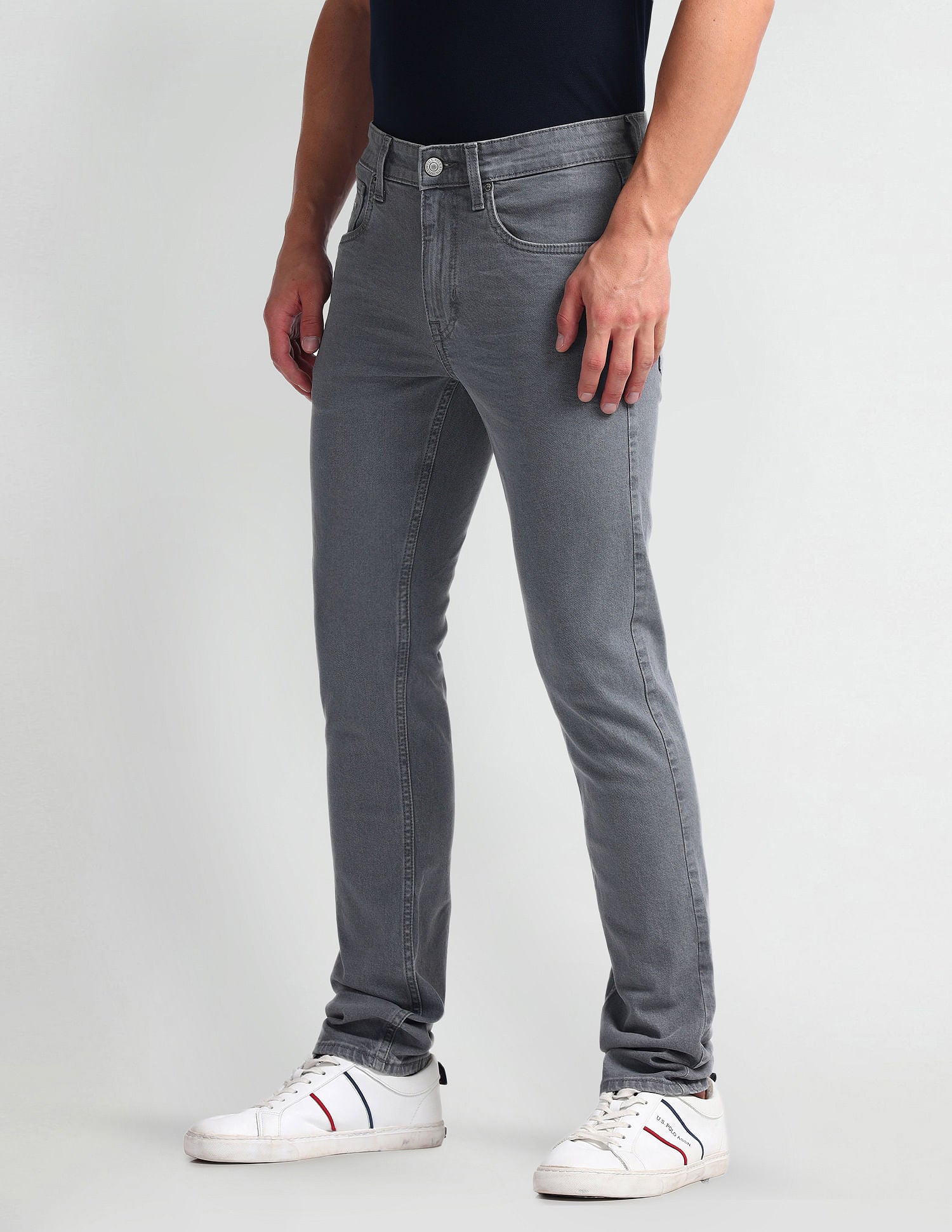 Regallo Skinny Fit Grey Jeans Grey - U.S. Polo Assn. India | Large