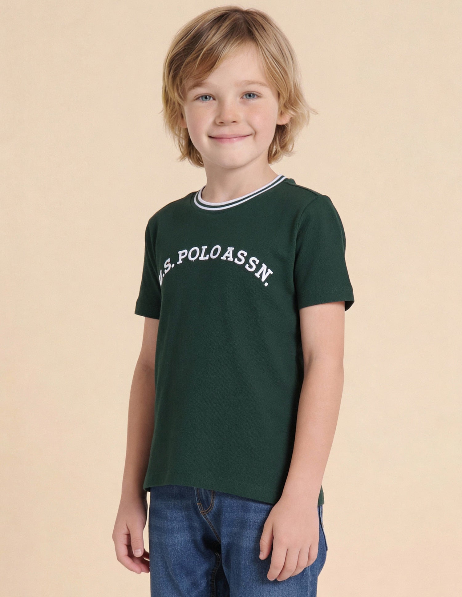 Brand Embroidered Regular Fit T-Shirt Dark Green - U.S. Polo Assn. India | Large