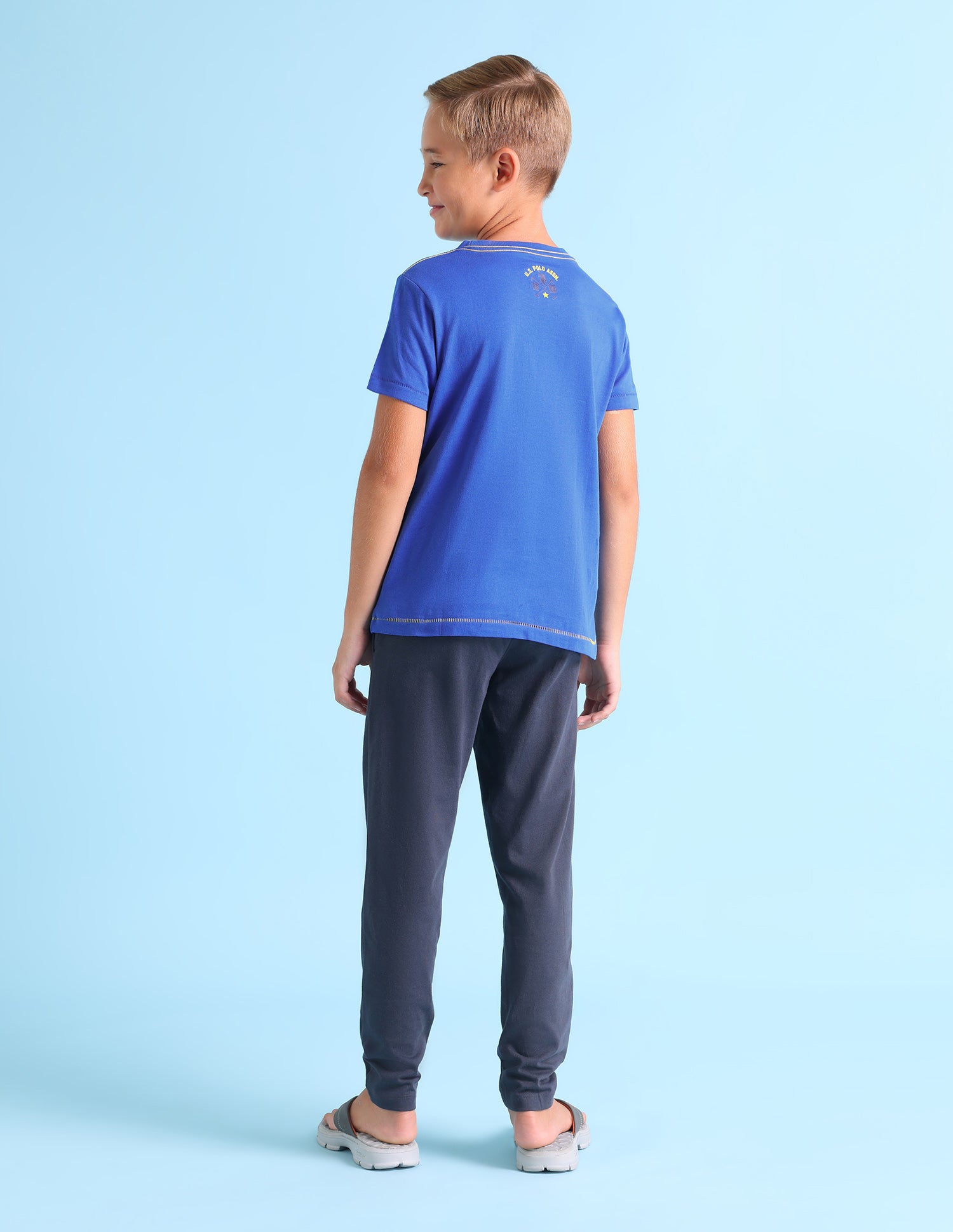 Ribbed Neck Cotton IKEA Lounge T-Shirt - Pack Of 1 Blue - U.S. POLO ASSN. | Large