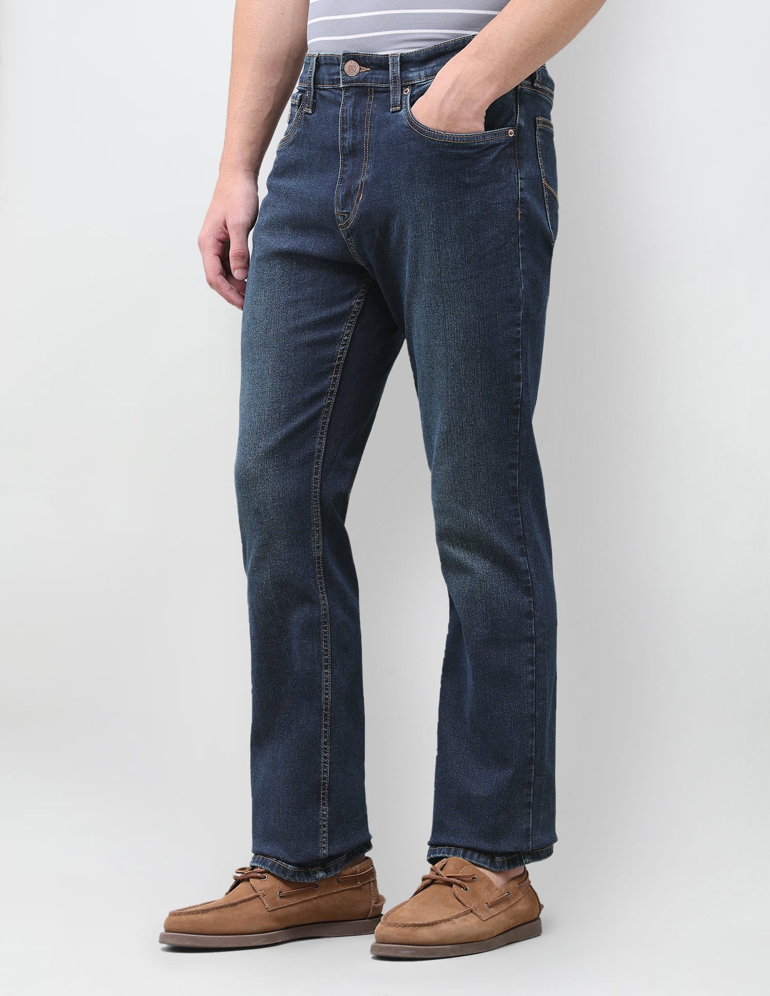 Solid Bootcut Fit Jeans Blue - U.S. Polo Assn. India | Large