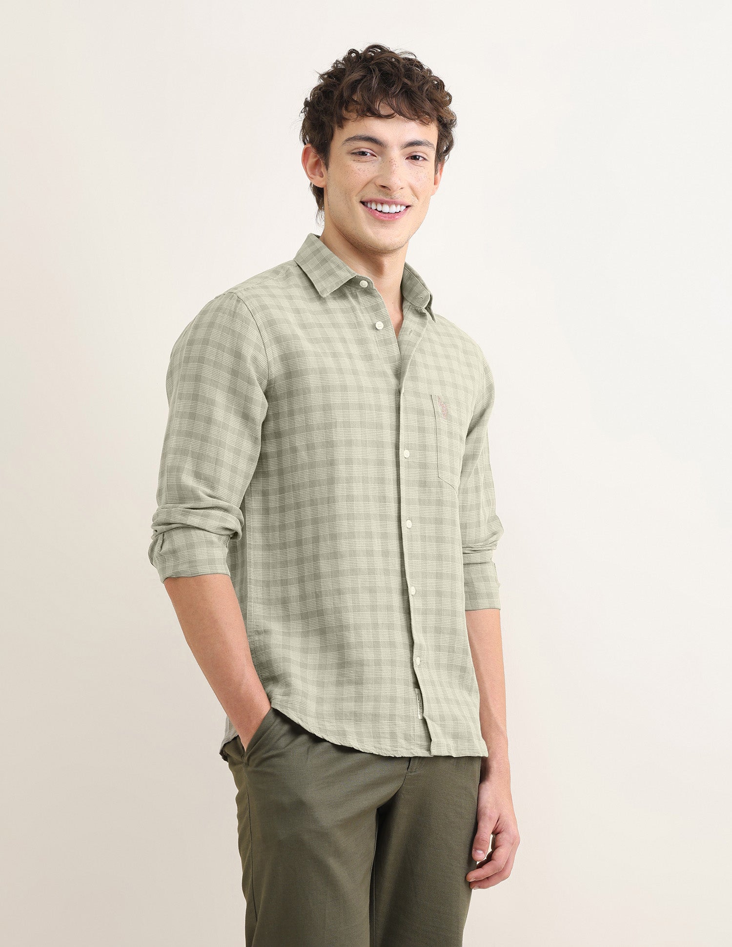 Sotogrande Regular Fit Shirt Light Olive - U.S. Polo Assn. India | Large