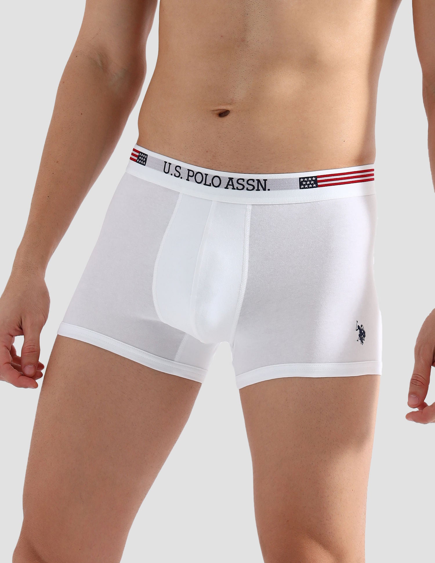 Elasticized Waist Printed I660 Trunks - Pack Of 2 White and White - U.S. POLO ASSN. | Large