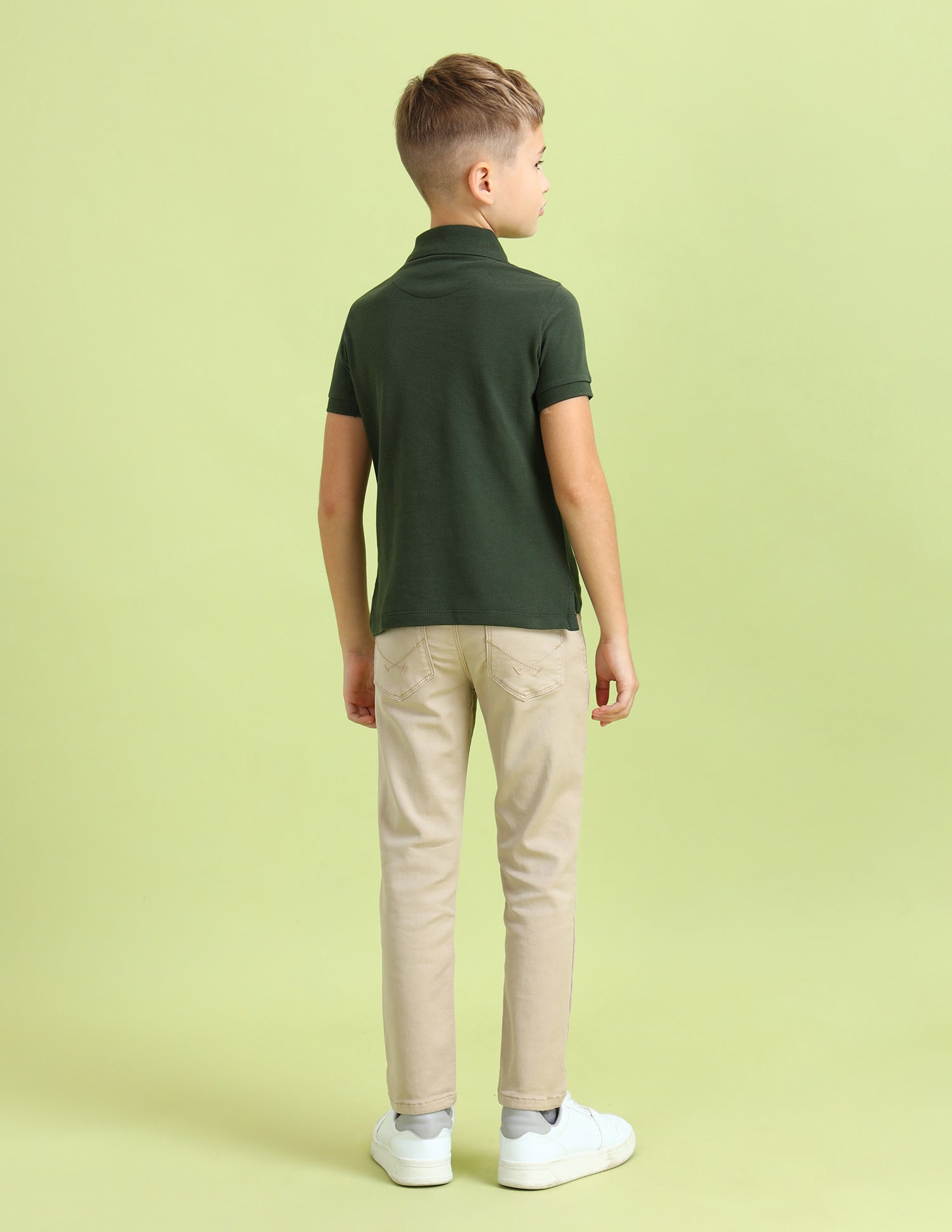 Boys Graphic Printed Regular Fit Polo Shirts Kombu Green - U.S. Polo Assn. India | Large