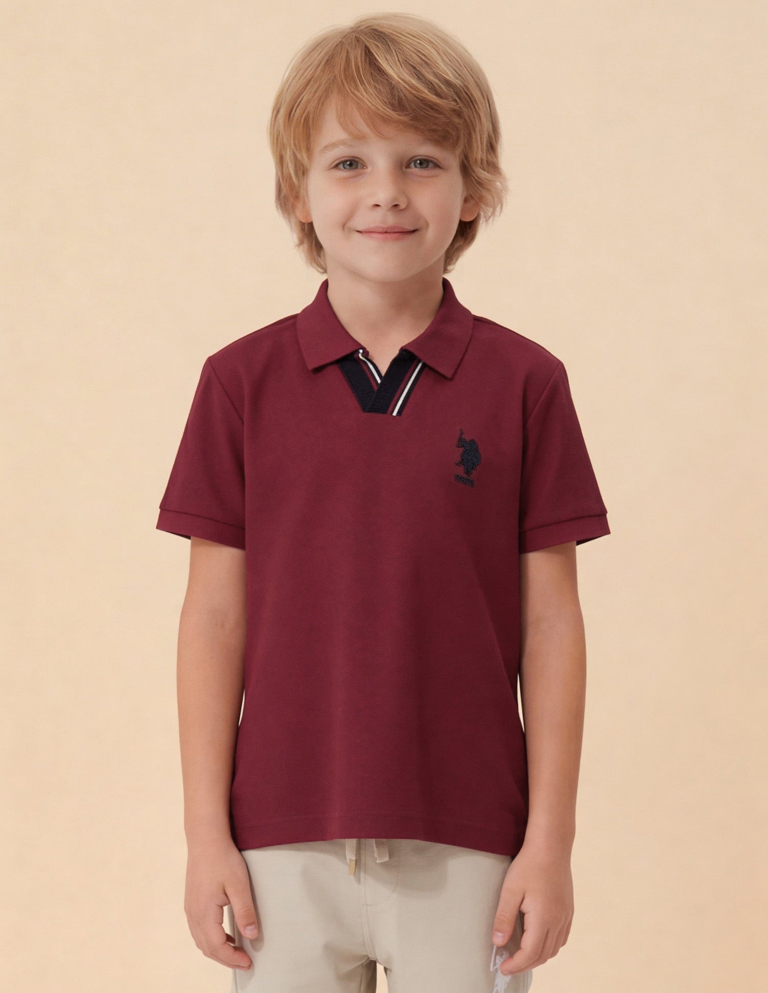 Solid Regular Fit Polo Shirt Maroon - U.S. Polo Assn. India | Large