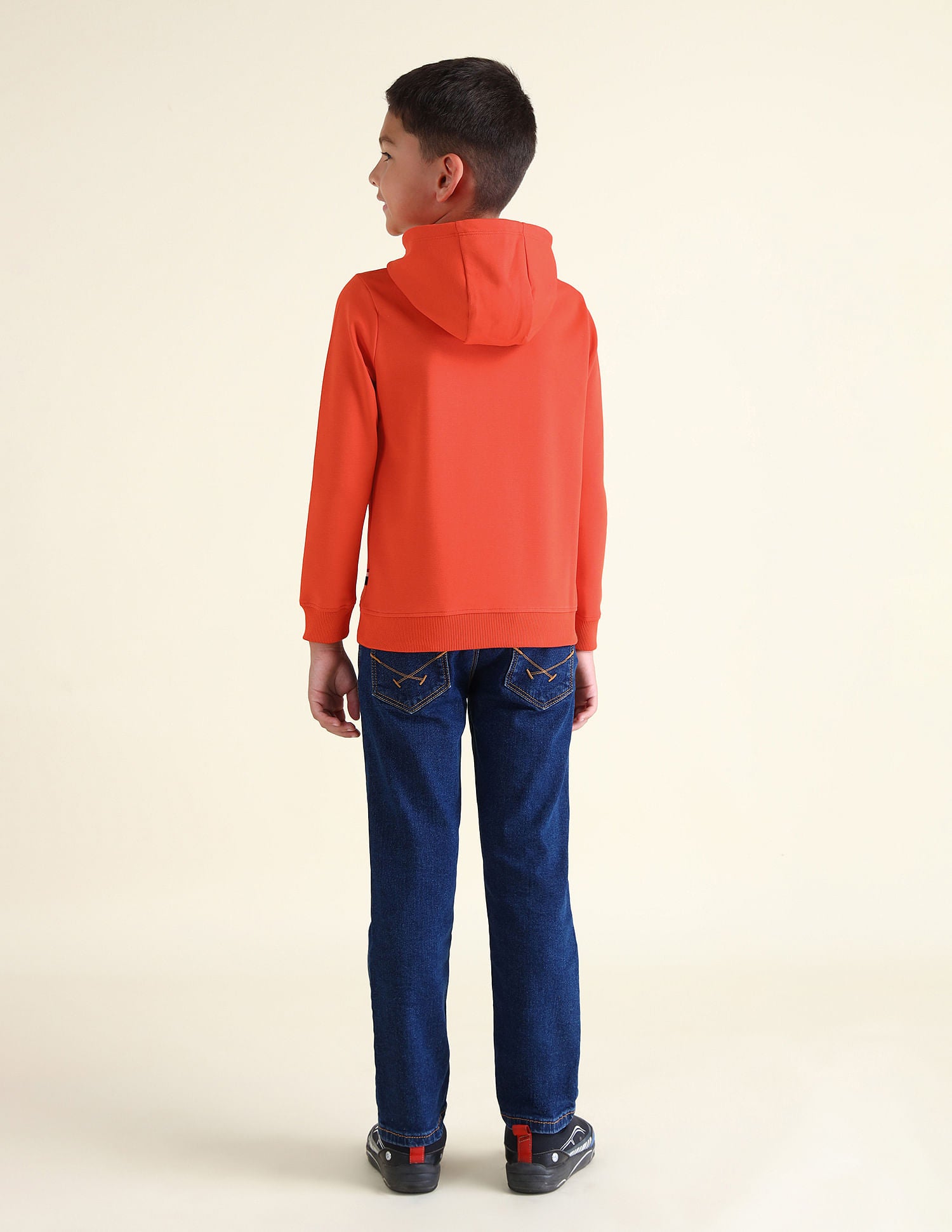 Boys Brand Printed Hooded Sweatshirt Dark Orange - U.S. POLO ASSN. | Large