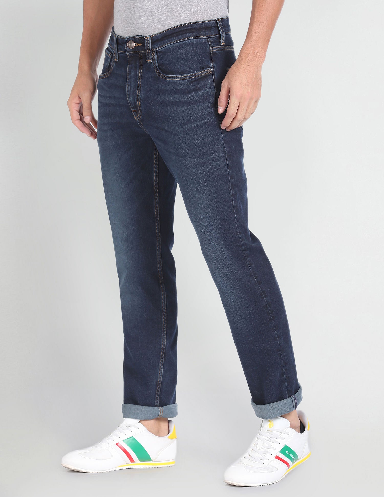 Harold Slim Straight Fit Blue Jeans Blue - U.S. POLO ASSN. | Large