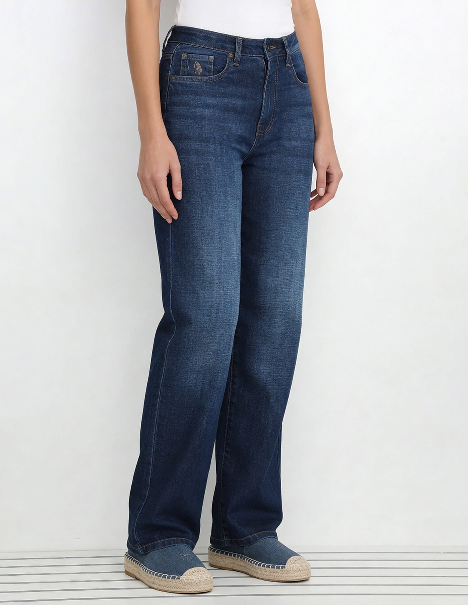 High Rise Straight Fit Jeans Blue - U.S. Polo Assn. India | Large