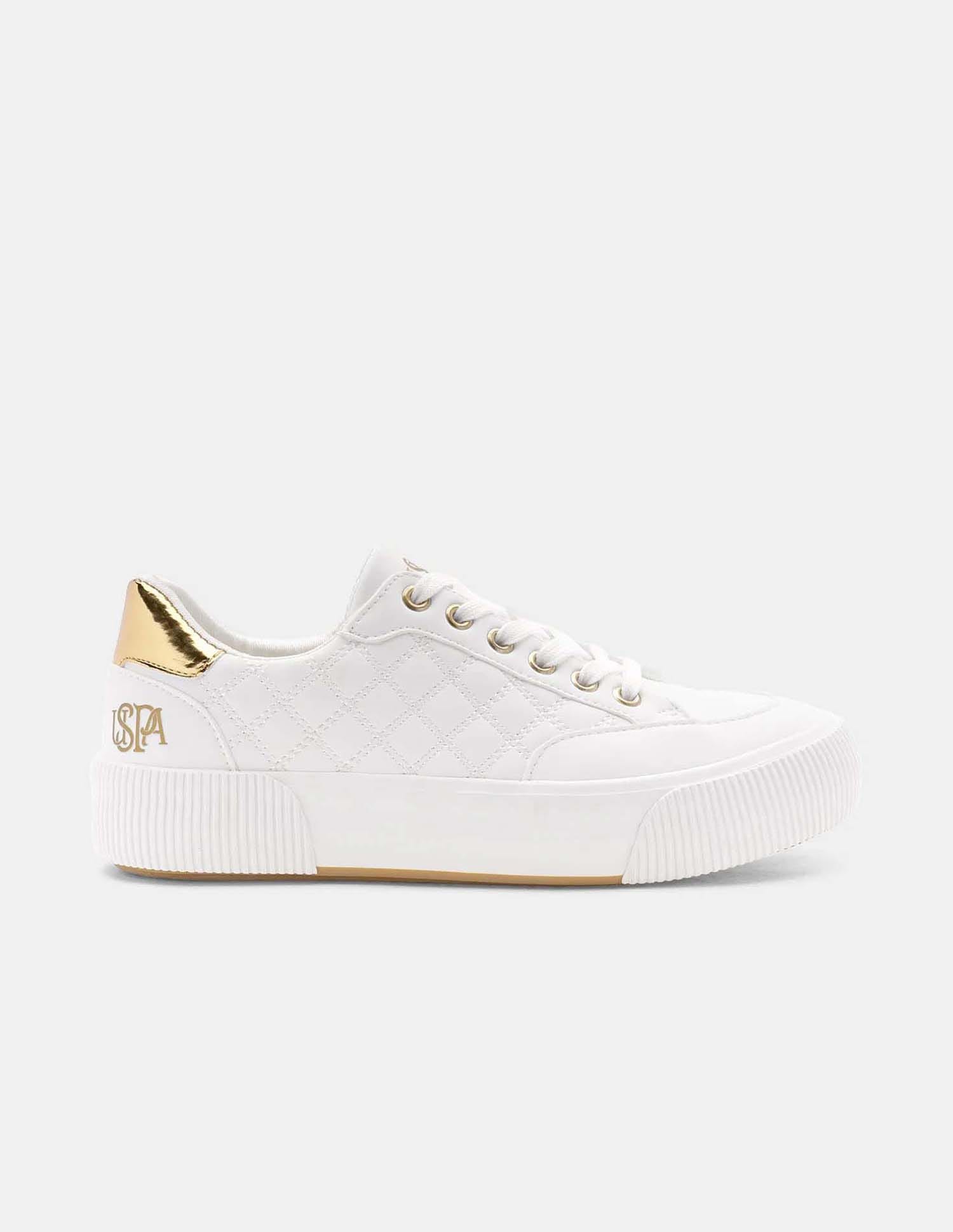 Elsa 2.0 Off White Quilting Sneakers Shoes Off White - U.S. Polo Assn. India | Large