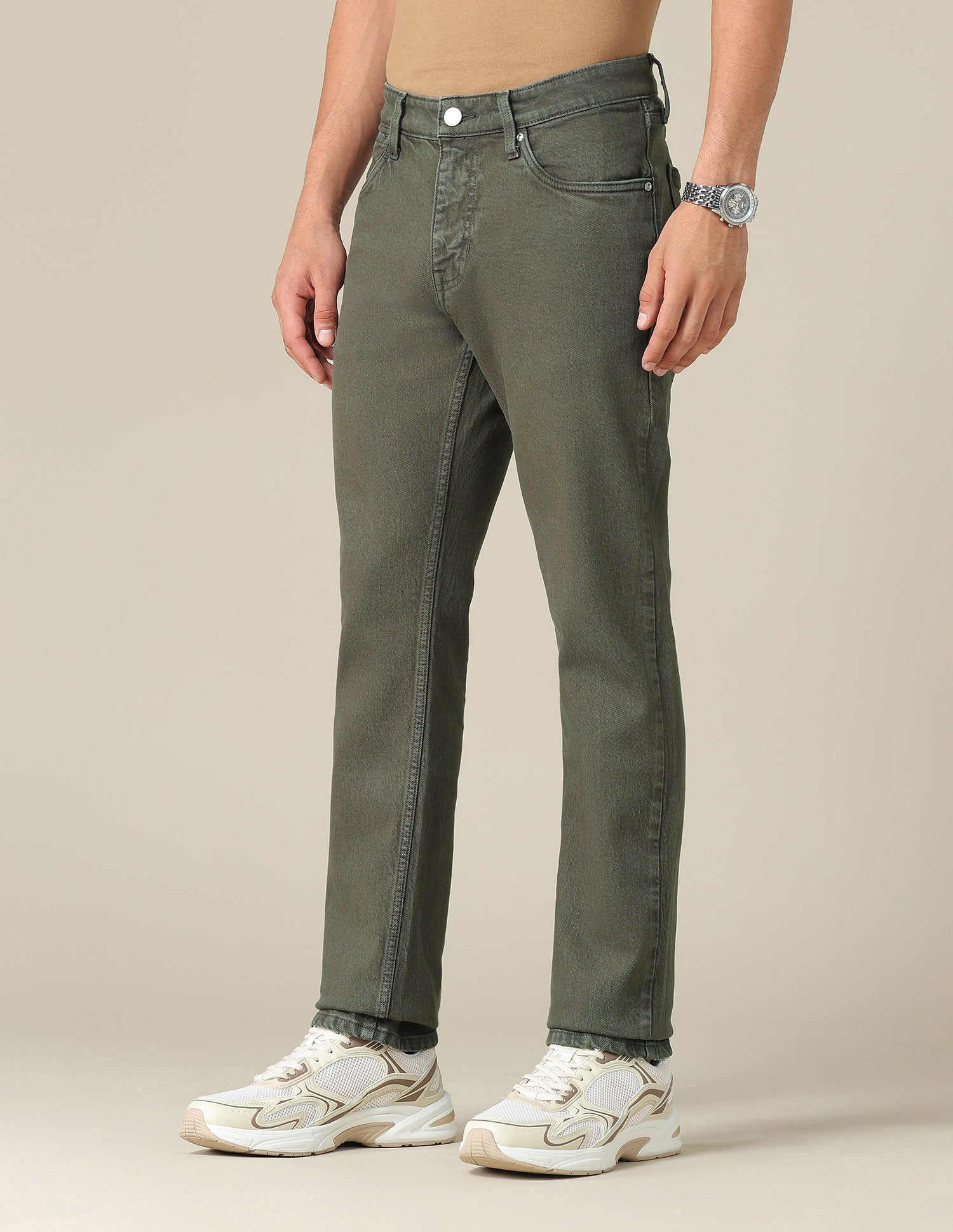 Brandon Slim Tapered Fit Green Jeans Dark Olive - U.S. POLO ASSN. | Large