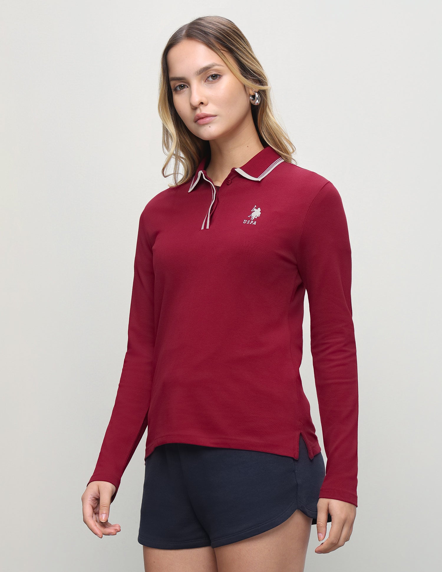 Solid Regular Fit Polo Shirt Dark Red - U.S. Polo Assn. India | Large