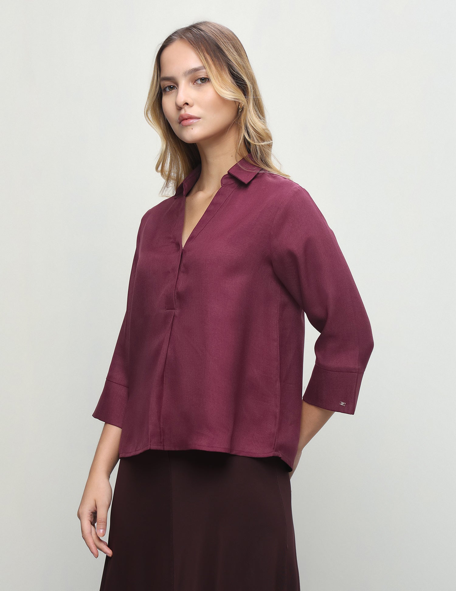 Solid Regular Fit Top Maroon - U.S. Polo Assn. India | Large