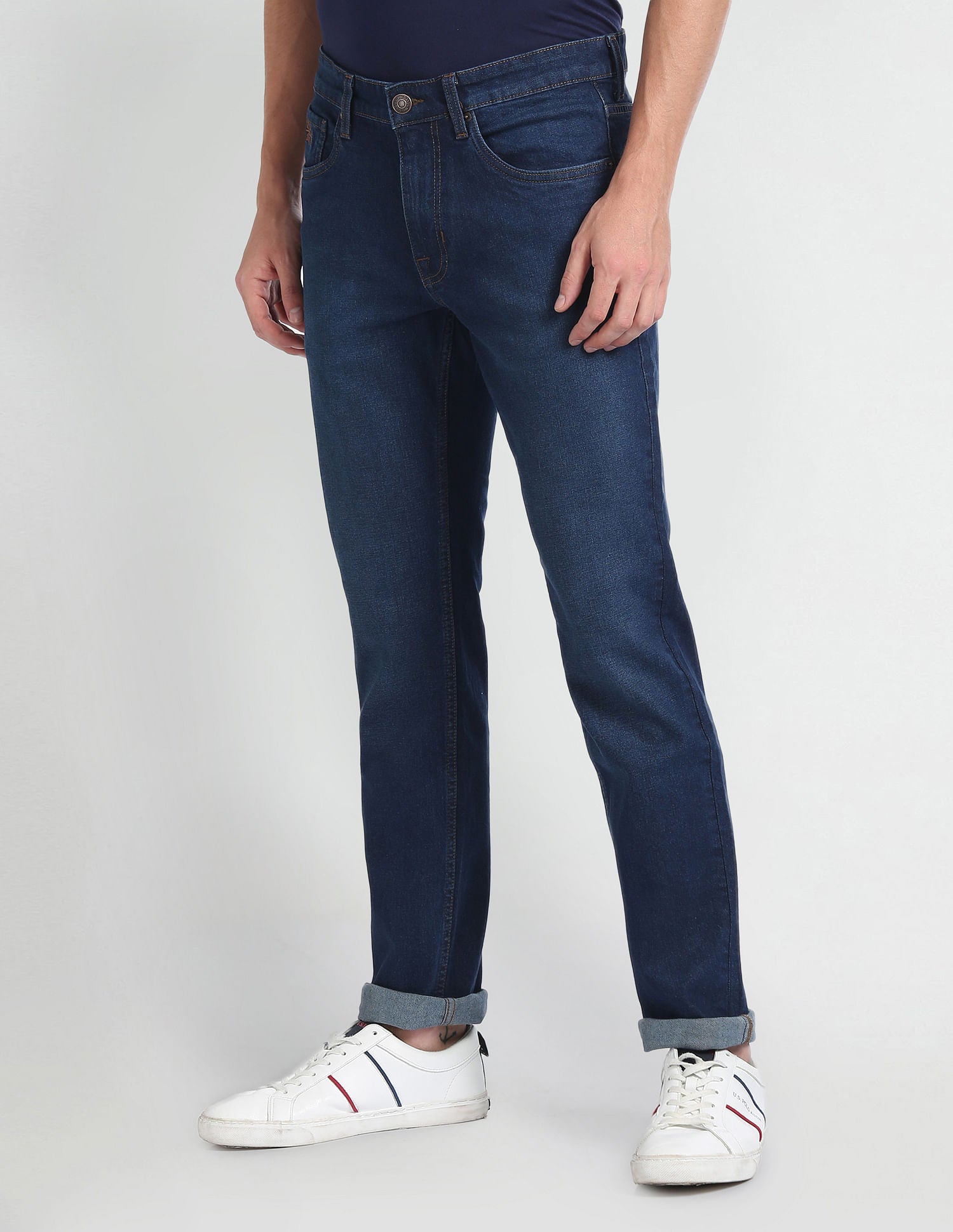 Brandon Slim Tapered Fit Blue Jeans Blue - U.S. POLO ASSN. | Large