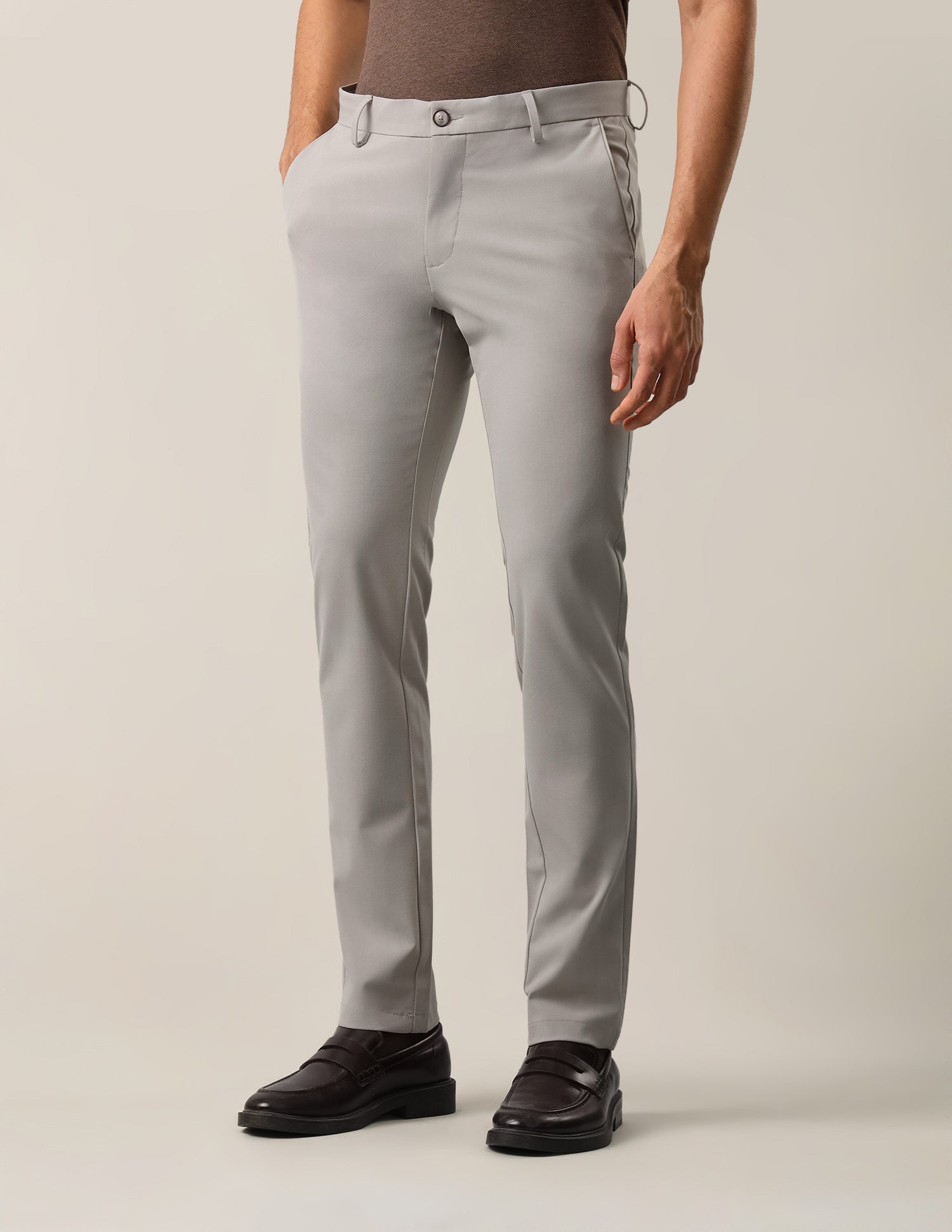 Denver Slim Fit Satin Trousers Ecru - U.S. Polo Assn. India | Large