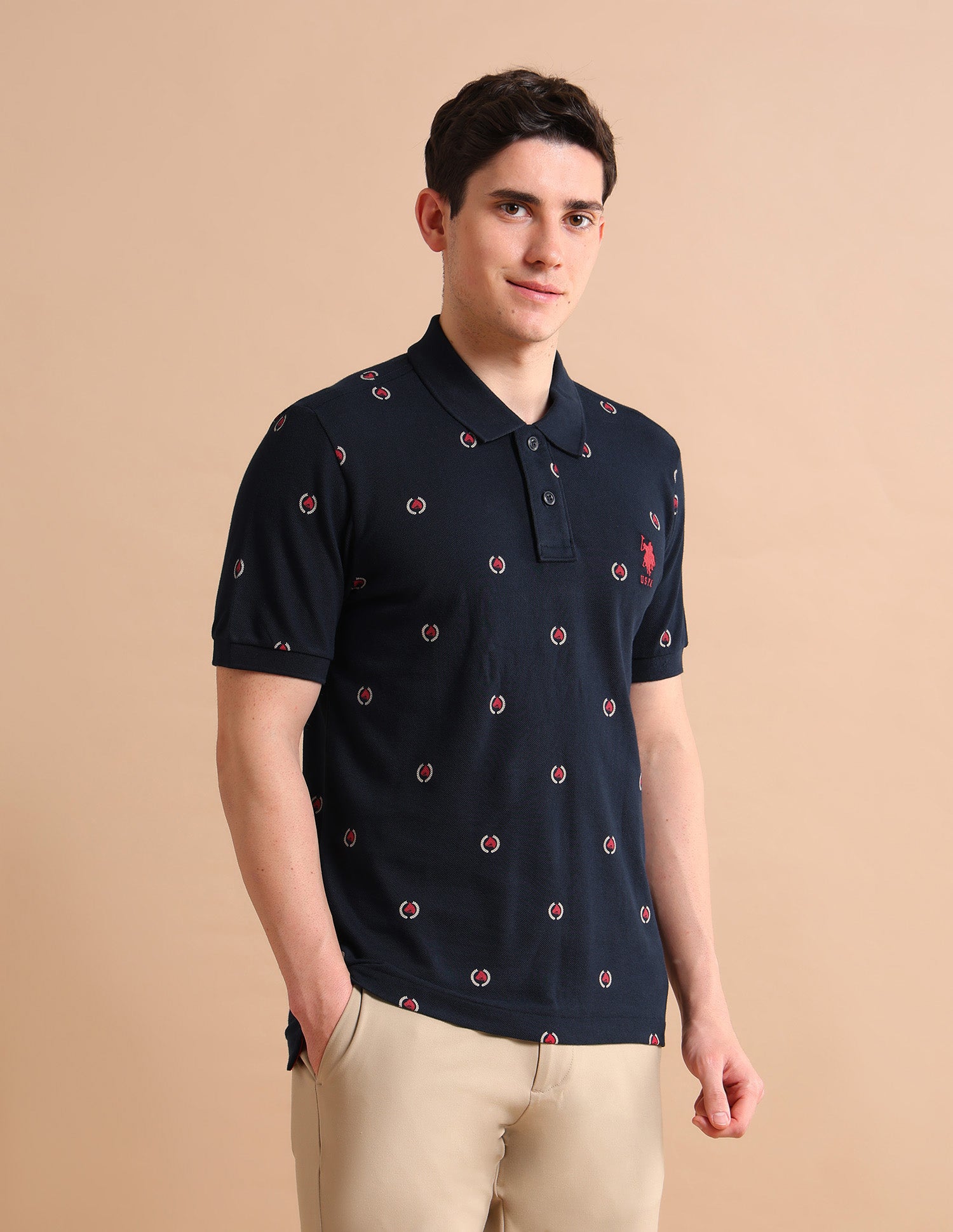 Heritage Print Polo Shirt Navy - U.S. POLO ASSN. | Large