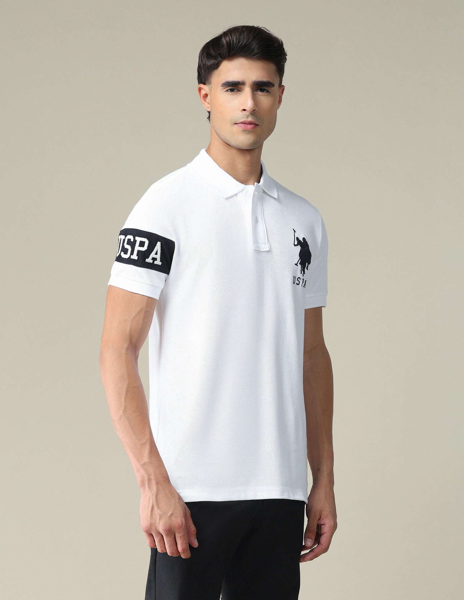Brand Embroidered Pique Polo Shirt White - U.S. POLO ASSN. | Large