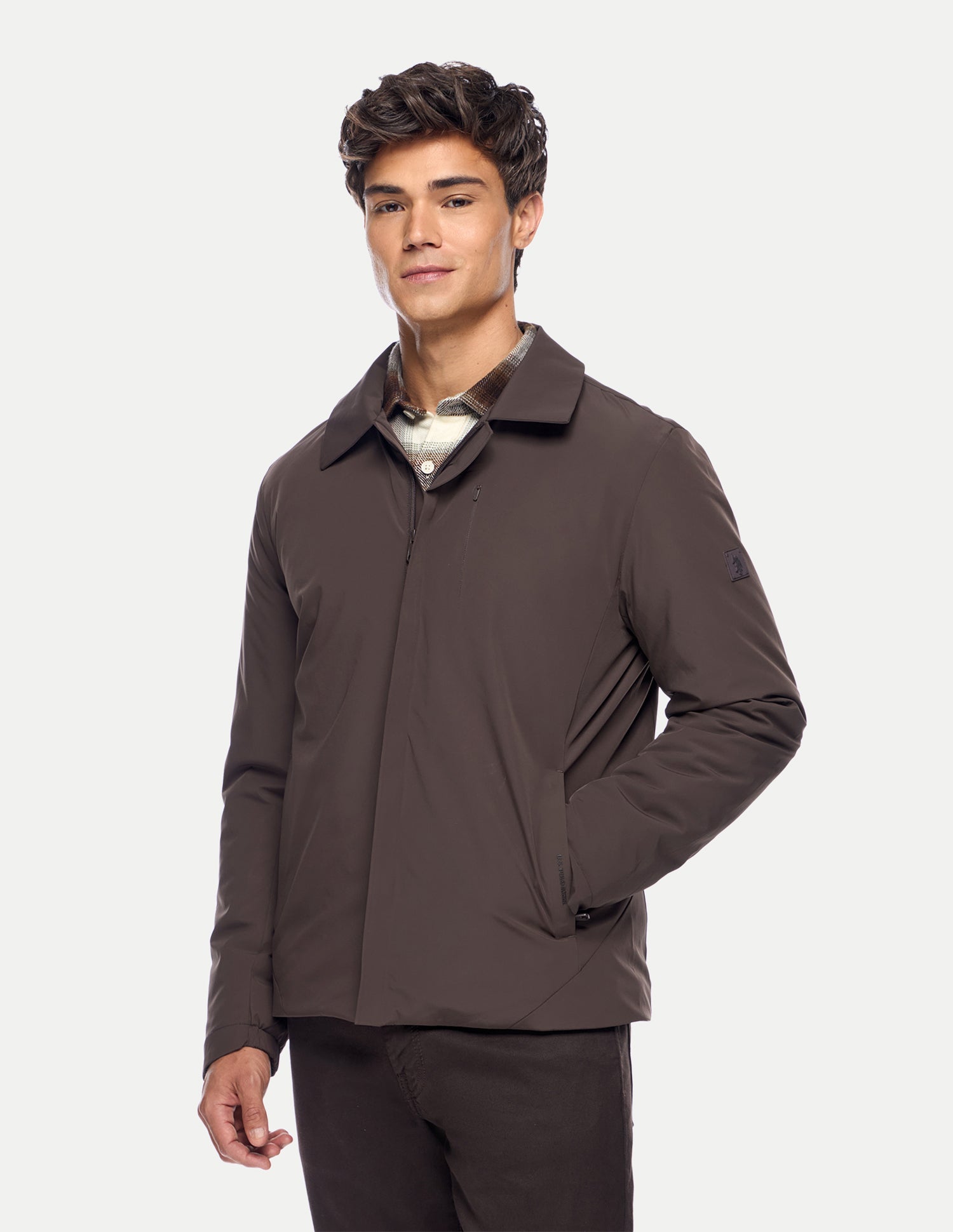 Solid Regular Fit Jacket Brown - U.S. Polo Assn. India | Large
