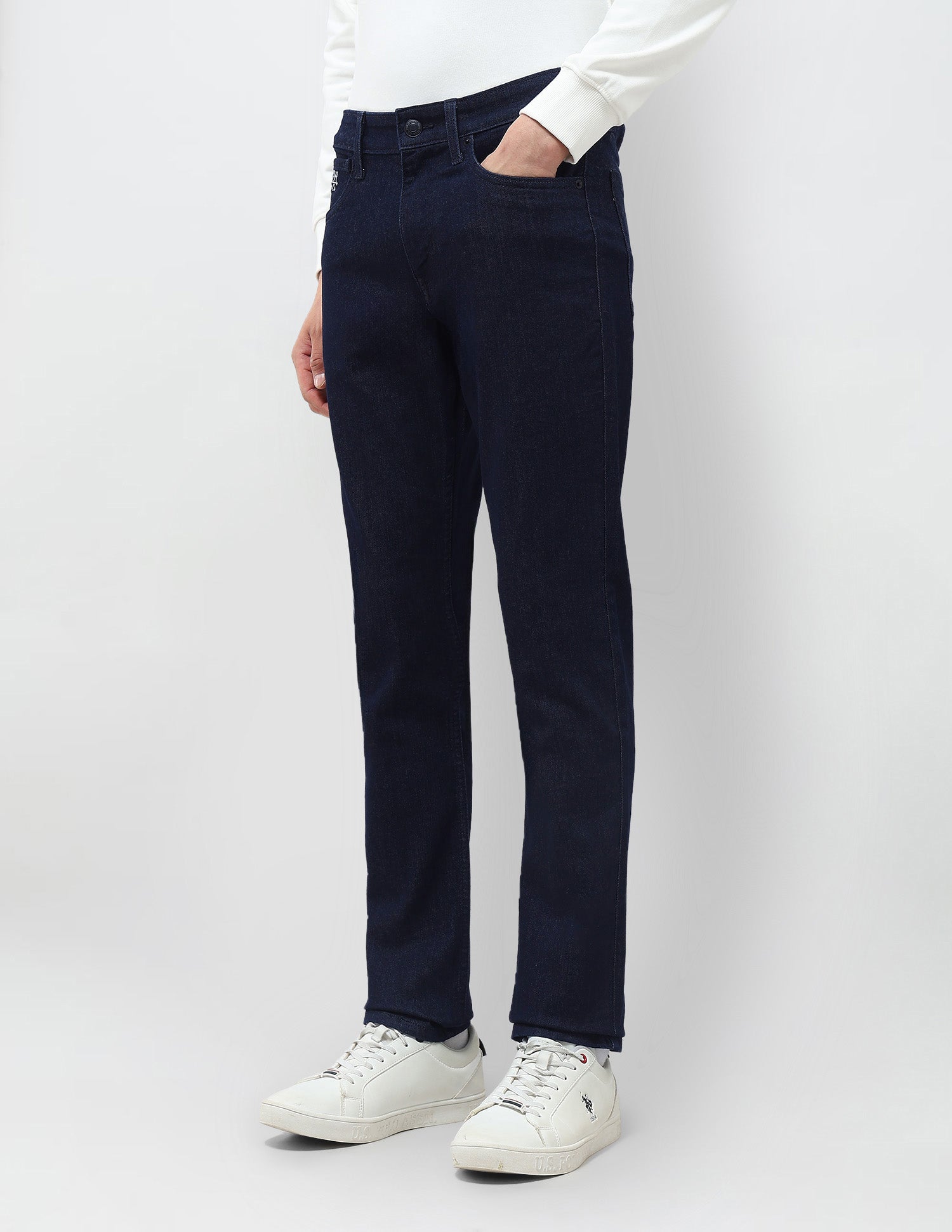 Brandon Slim Tapered Fit Blue Jeans Dark Blue - U.S. POLO ASSN. | Large