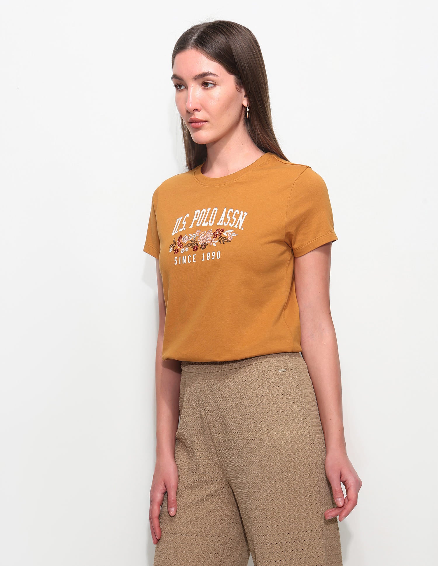 Regular Fit Brand Printed T-Shirt Orange - U.S. Polo Assn. India | Large